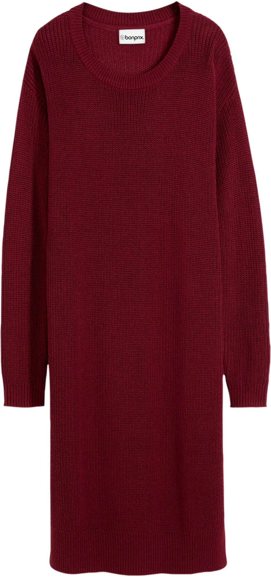 bonprix Strickkleid Oversize-Rippstrick, bequeme Passform, seitliche Schlitze