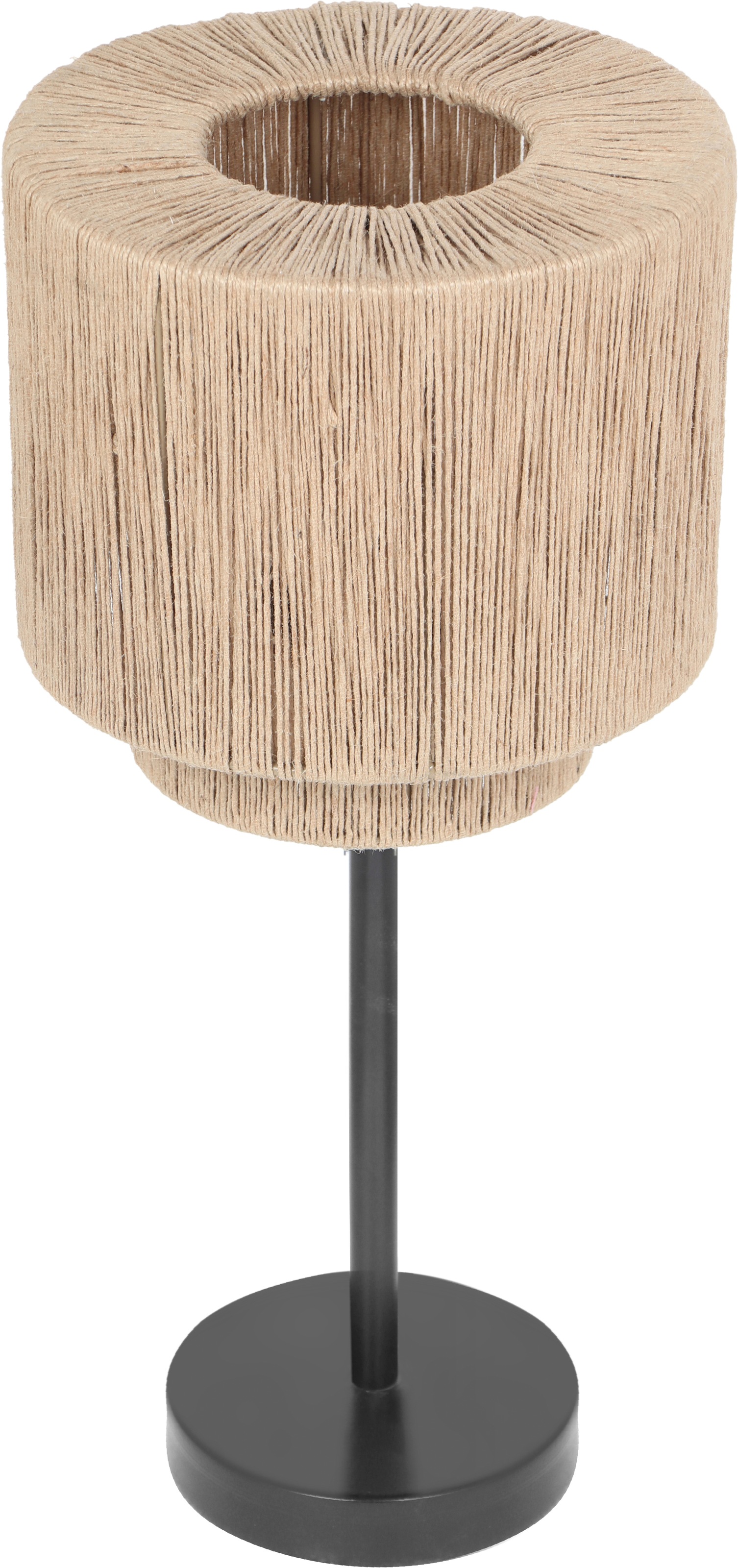 TRIO Leuchten Tischleuchte »SMILLA, runde Tischlampe mit Jute Lampenschirm Ø 21 cm Höhe 45cm« E27 1 Stk. warmweiß - kaltweiß exkl 1x E27 max 10W, Schnurschalter, Nachttischlampe, Wohnzimmer