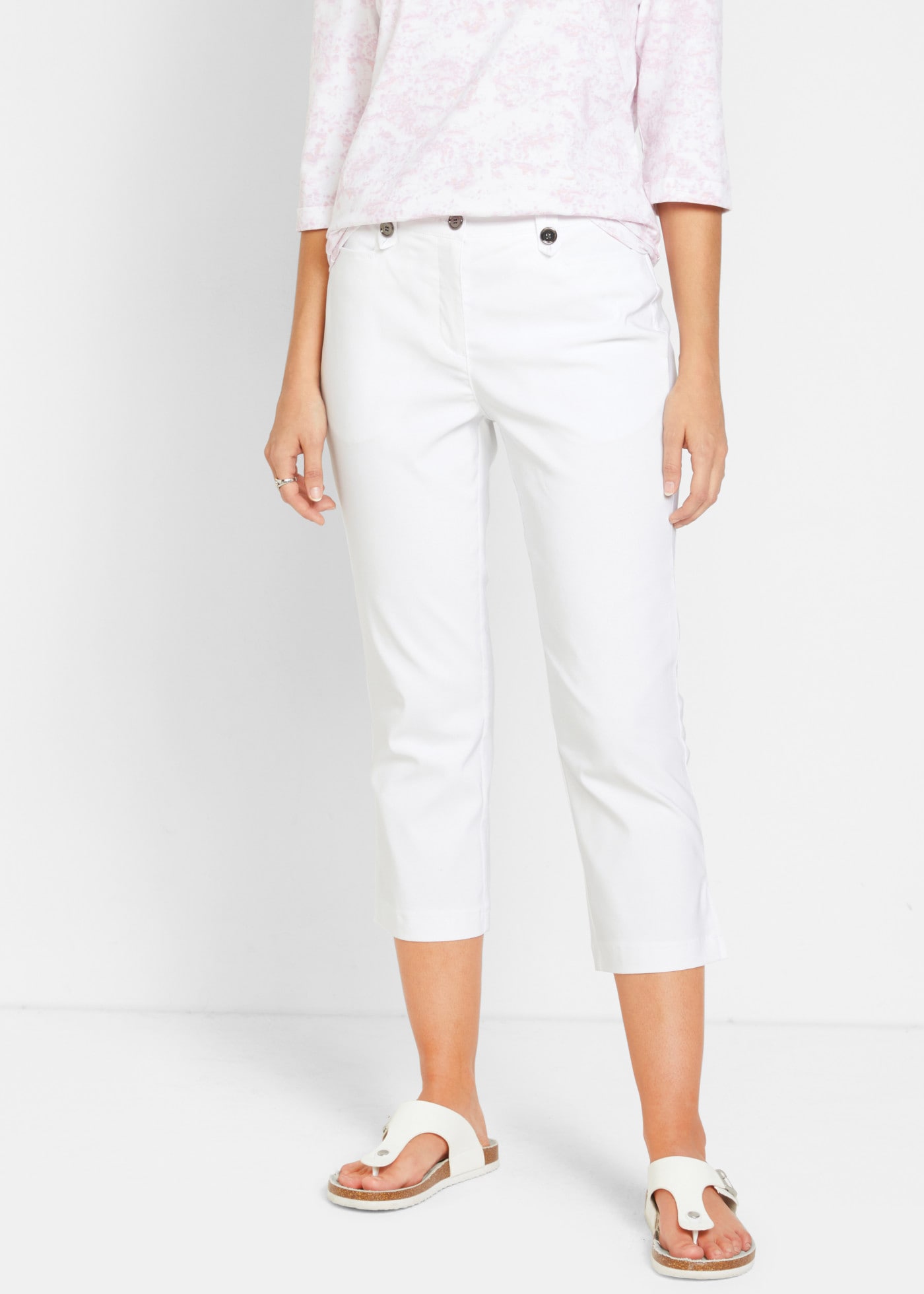 bonprix "7/8-Bengalin-Hose mit Bequembund" mit Elasthan-Anteil, Regular Fit, mit Bequembund
