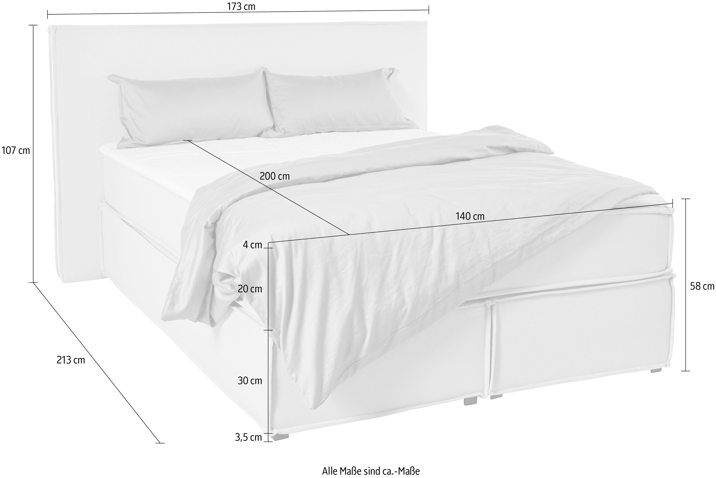 LeGer Home by Lena Gercke Boxspringbett »Yuma«, incl. Topper, in 4 Breiten, 3 Matratzenarten und je 2 Härtegraden