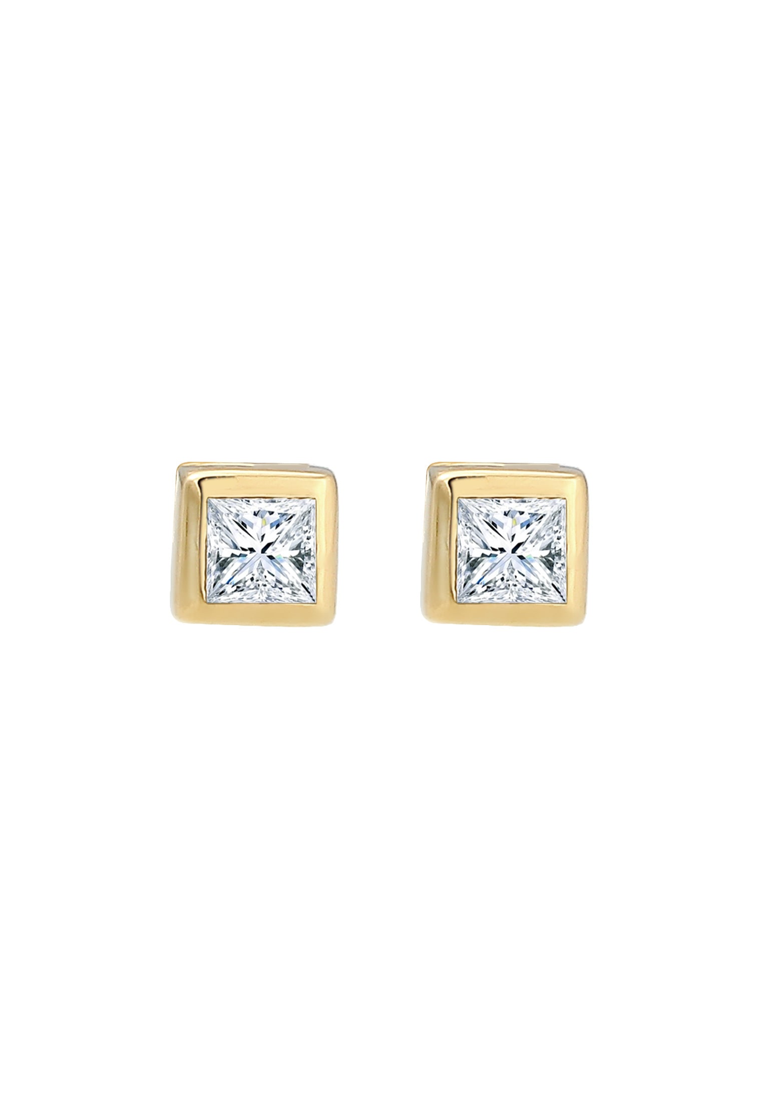 Elli DIAMONDS Paar Ohrstecker »Prinzessschliff Diamant (0.2 ct.) 585er Gelbgold«