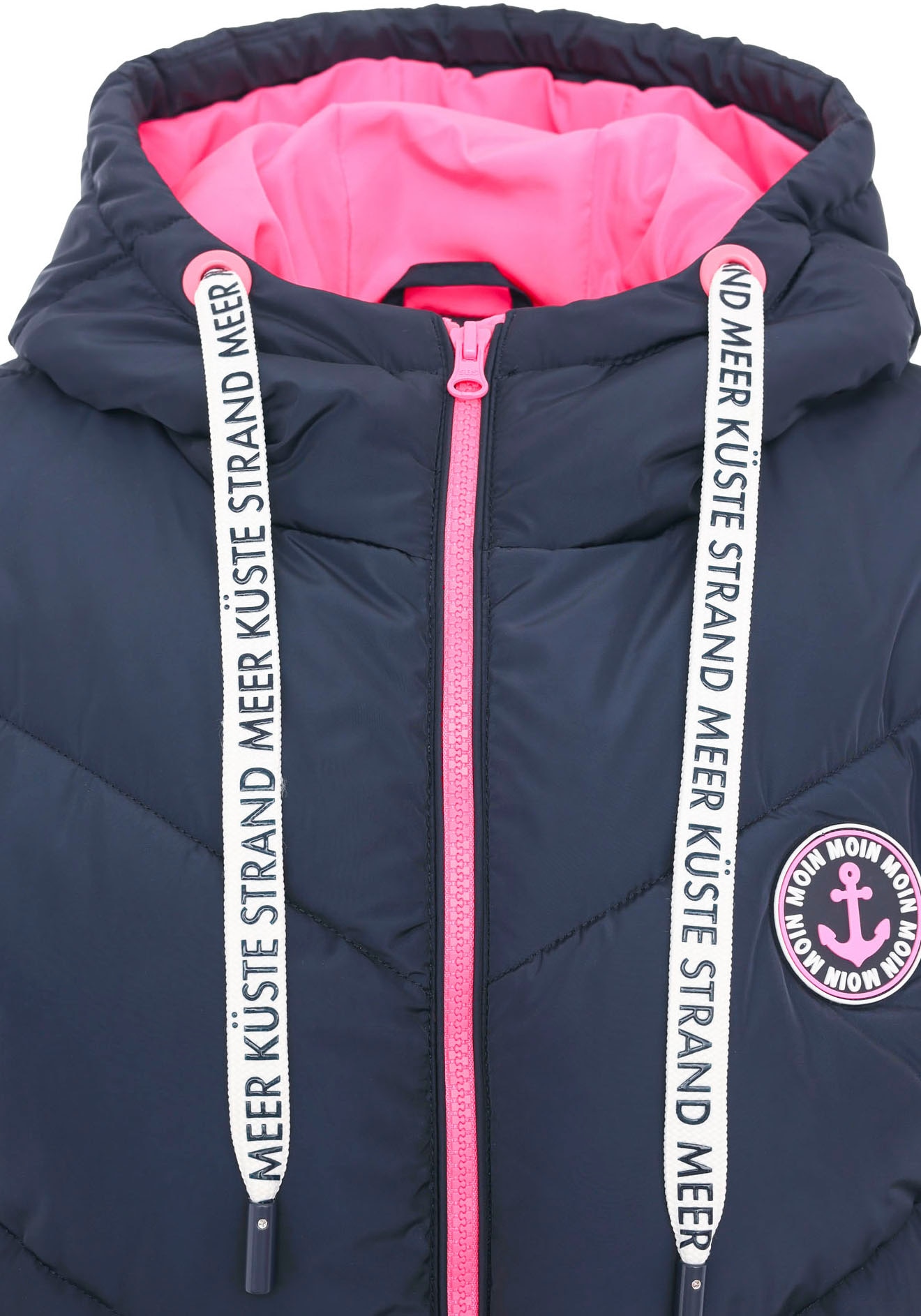 Zwillingsherz Steppweste »"Strandglück"«, Doppel-Zipper, Kontrastdetails, Eingrifftaschen, modisch, knielang