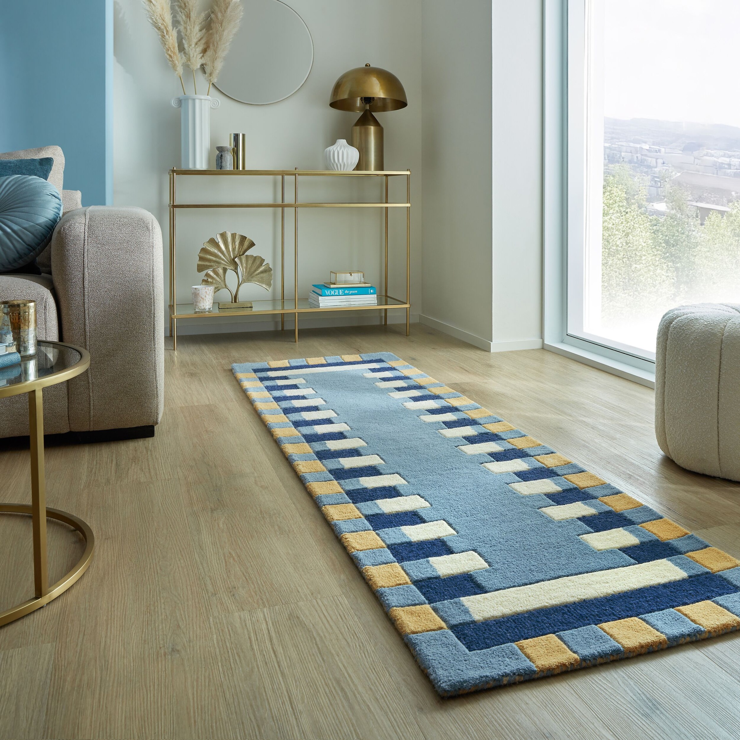 FLAIR RUGS Wollteppich »Kai Wool Border« rechteck...