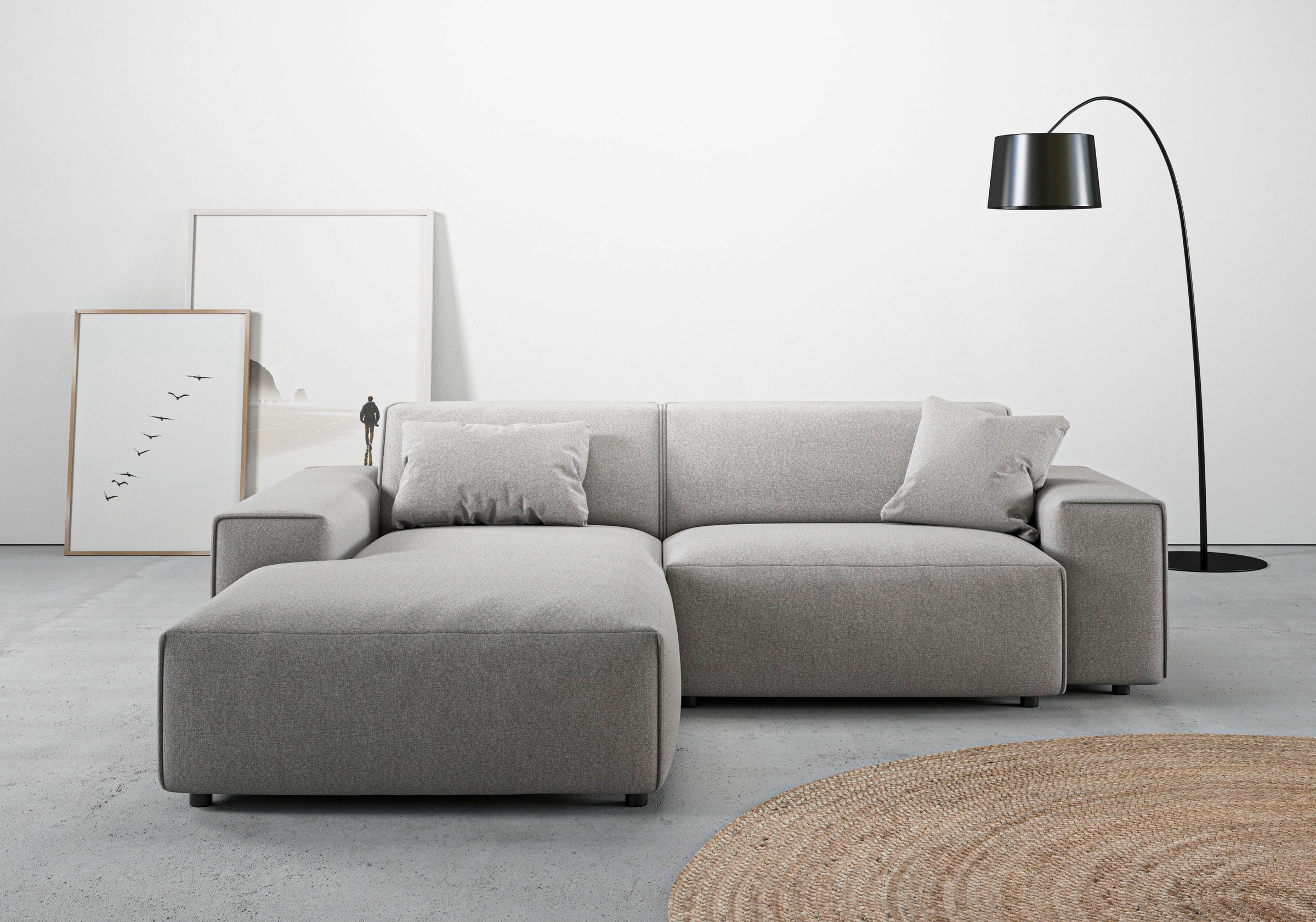 andas Ecksofa »Glimminge L-Form auch in Breitcord, Feincord + Easy care-Bezug,«, Breite 234, Zierkissen
