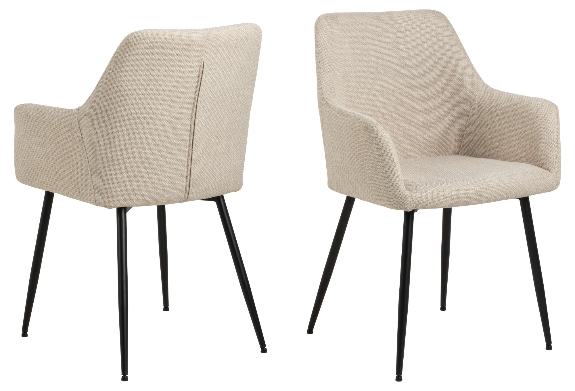 ACTONA GROUP Esszimmerstuhl "Lizzy Armlehnstuhl" () Stoff, schwarze Stahlbe günstig online kaufen