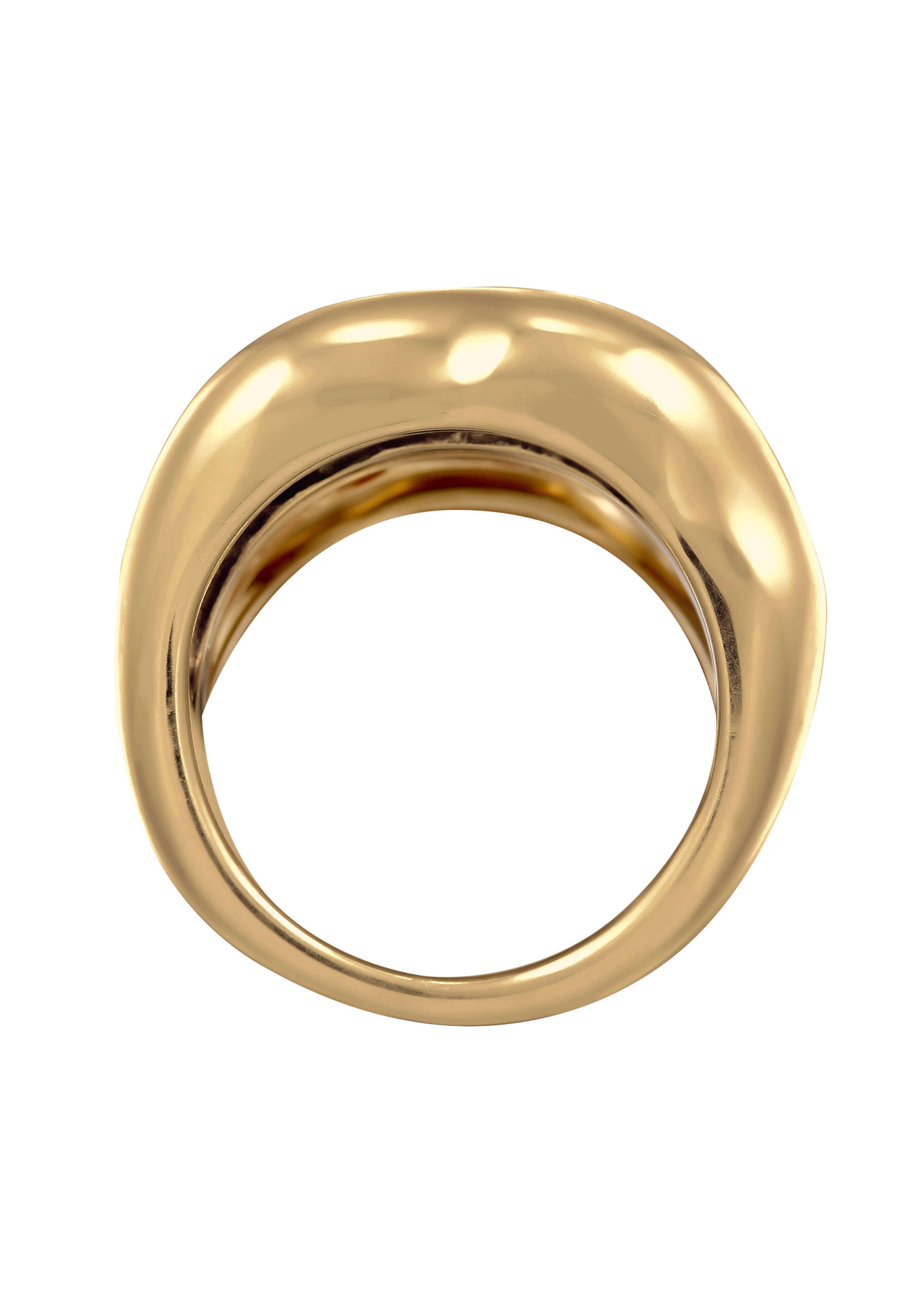 Elli Premium Silberring »Ring Bandring Bicolor Organic Look 925 Sterling Silber vergoldet«
