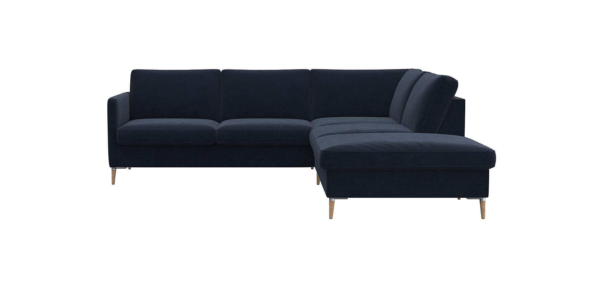 FLEXLUX Ecksofa "Fiore, L-Form, super bequem durch Kaltschaum im Sitz" schmale Armlehnen, Füße Alu/Eiche, B/T 234/225 cm