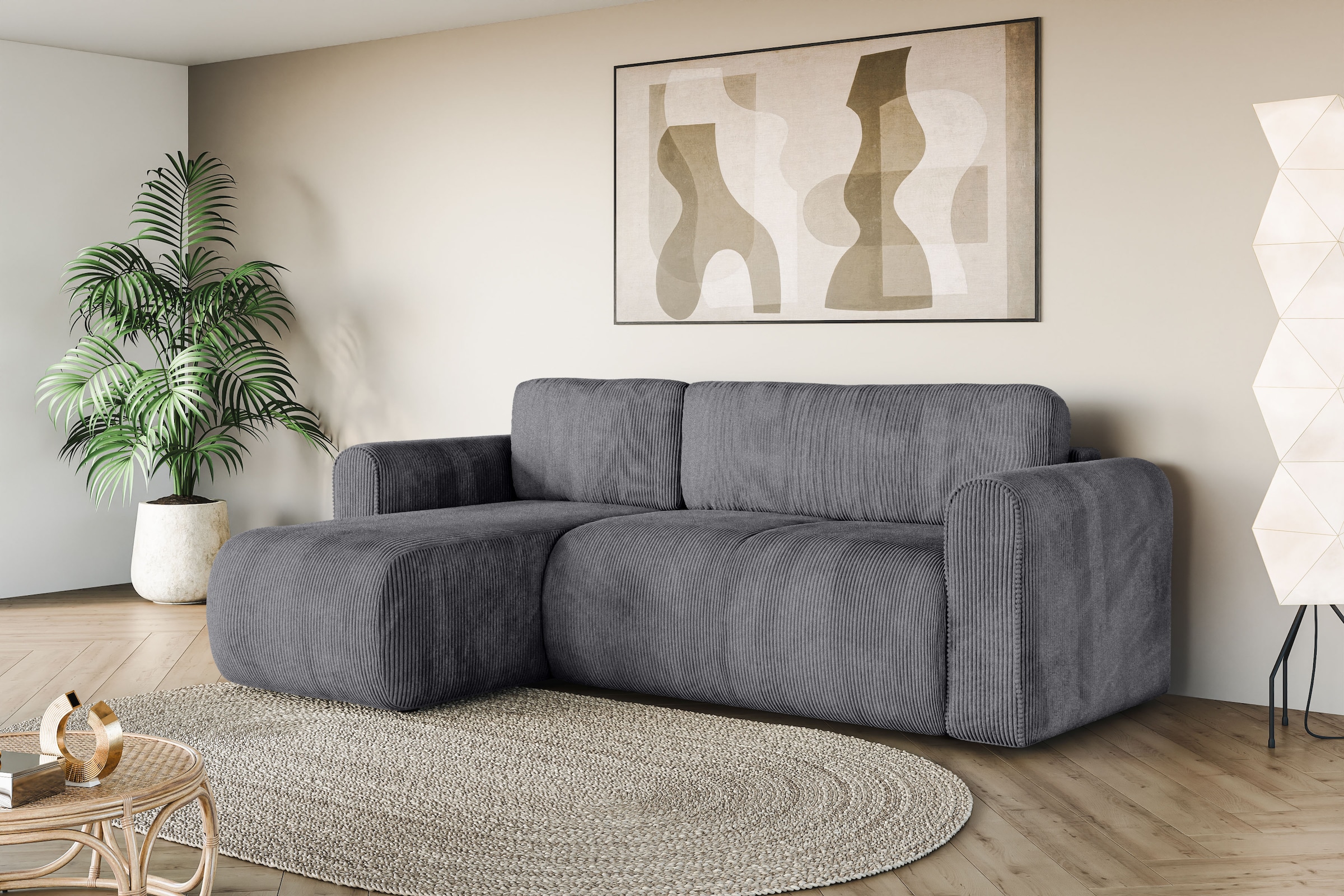 Ecksofa »Ecksofa Zacharia wahlweise mit Bettfunktion, BxTxH 250x166x86 cm«, L-Form mit...