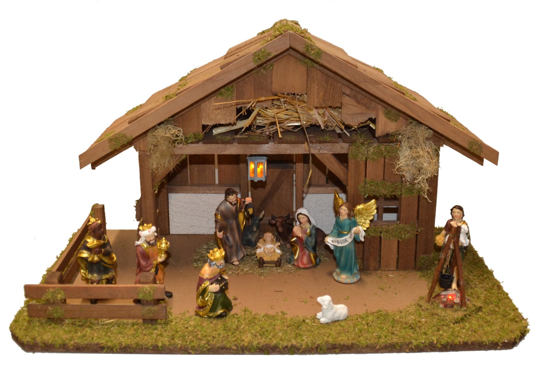 Alfred Kolbe Krippe "Krippenstall ohne Trafo" mit Laterne, Lagerfeuer, 10,5 günstig online kaufen