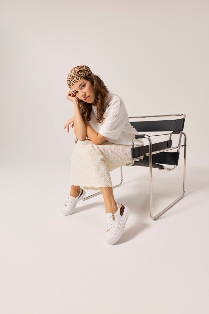 Thumbnail - Rieker Plateausneaker Schnürschuh, Freizeitsneaker, Halbschuh mit Leo-Einsatz an der Ferse