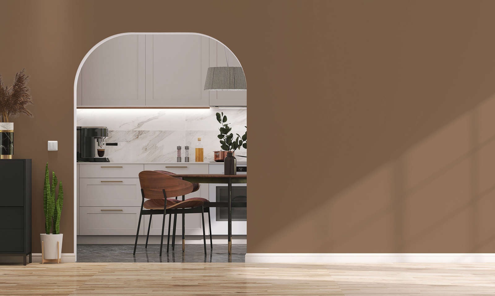A.S. Création Wandfarbe »Premium Innenwandfarbe PURO Tuchmatt soothing brown« ideal für Wohnzimmer, Schlafzimmer, Flur und Küche, Farbwelt Braun