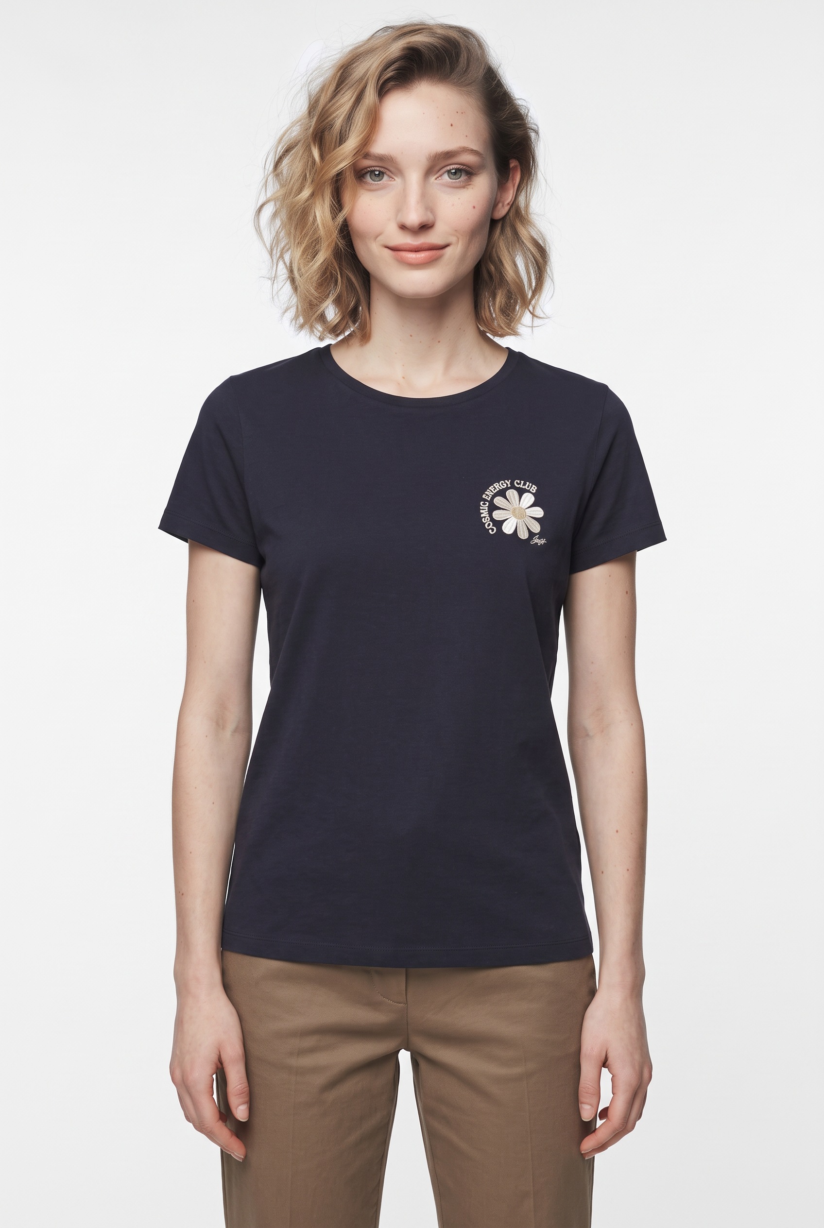 BOSS ORANGE T-Shirt »Elove Premium Damenmode« mit Stickerei, Slim Fit