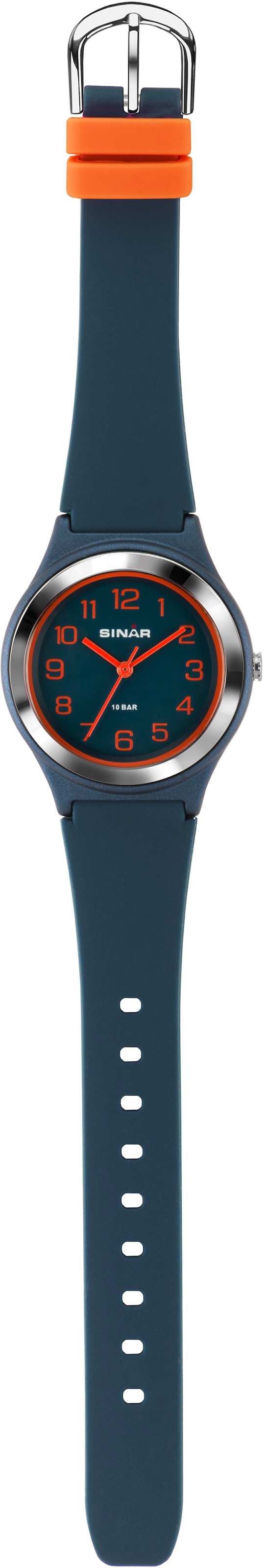SINAR Quarzuhr, Armbanduhr, Damenuhr,Jugendliche, Silikonarmband, bis 10 bar wasserd.