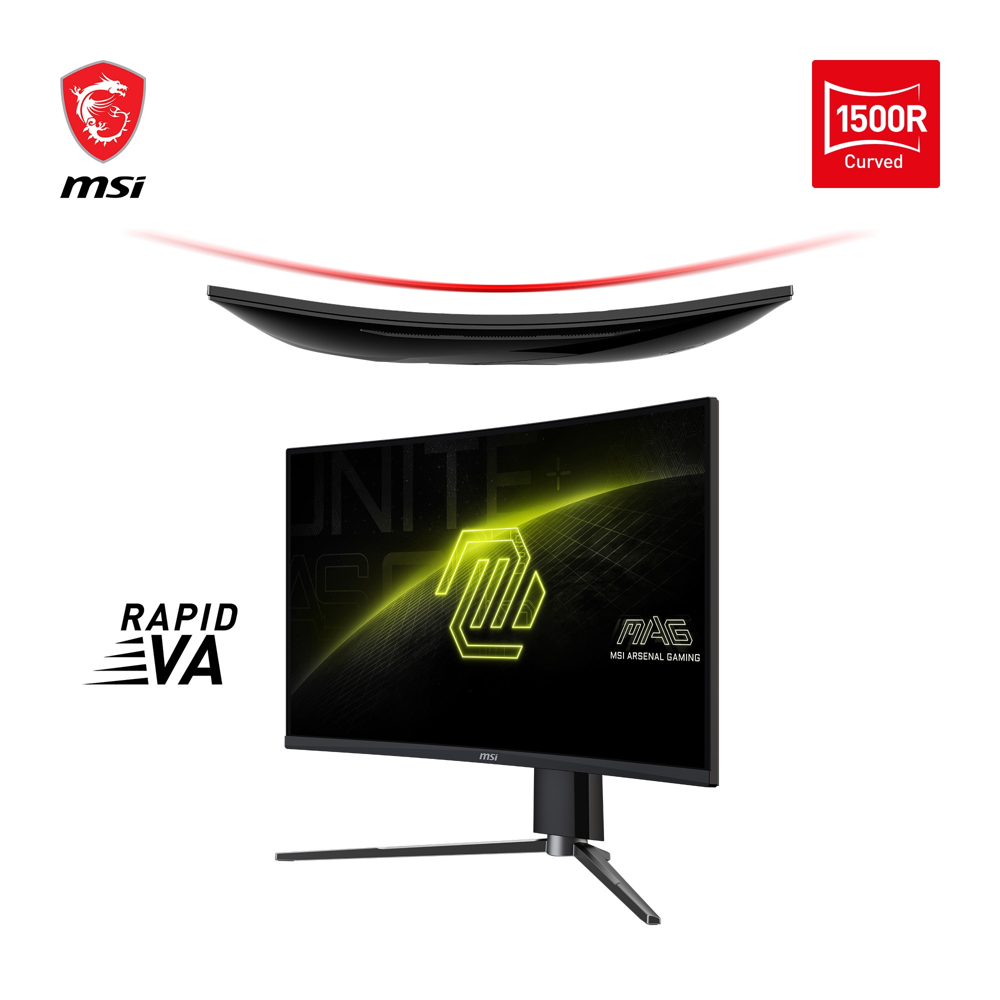 MSI Curved-Gaming-Monitor »MAG 27CQ6PF«, 69 cm/27 Zoll, 2560 x 1440 px, WQHD, 0,5 ms Reaktionszeit, 180 Hz, 3 Jahre Herstellergarantie, höhenverstellbar