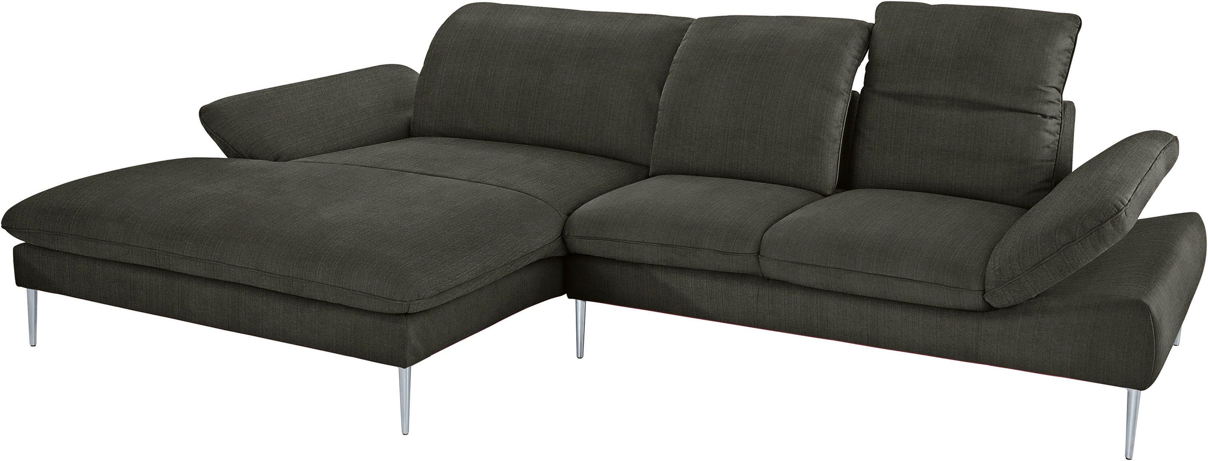 W.SCHILLIG Ecksofa »enjoy&MORE, Designsofa, elegant und bequem, L-Form«, mit Sitztiefenverstellung, Füße silber matt, Breite 310 cm