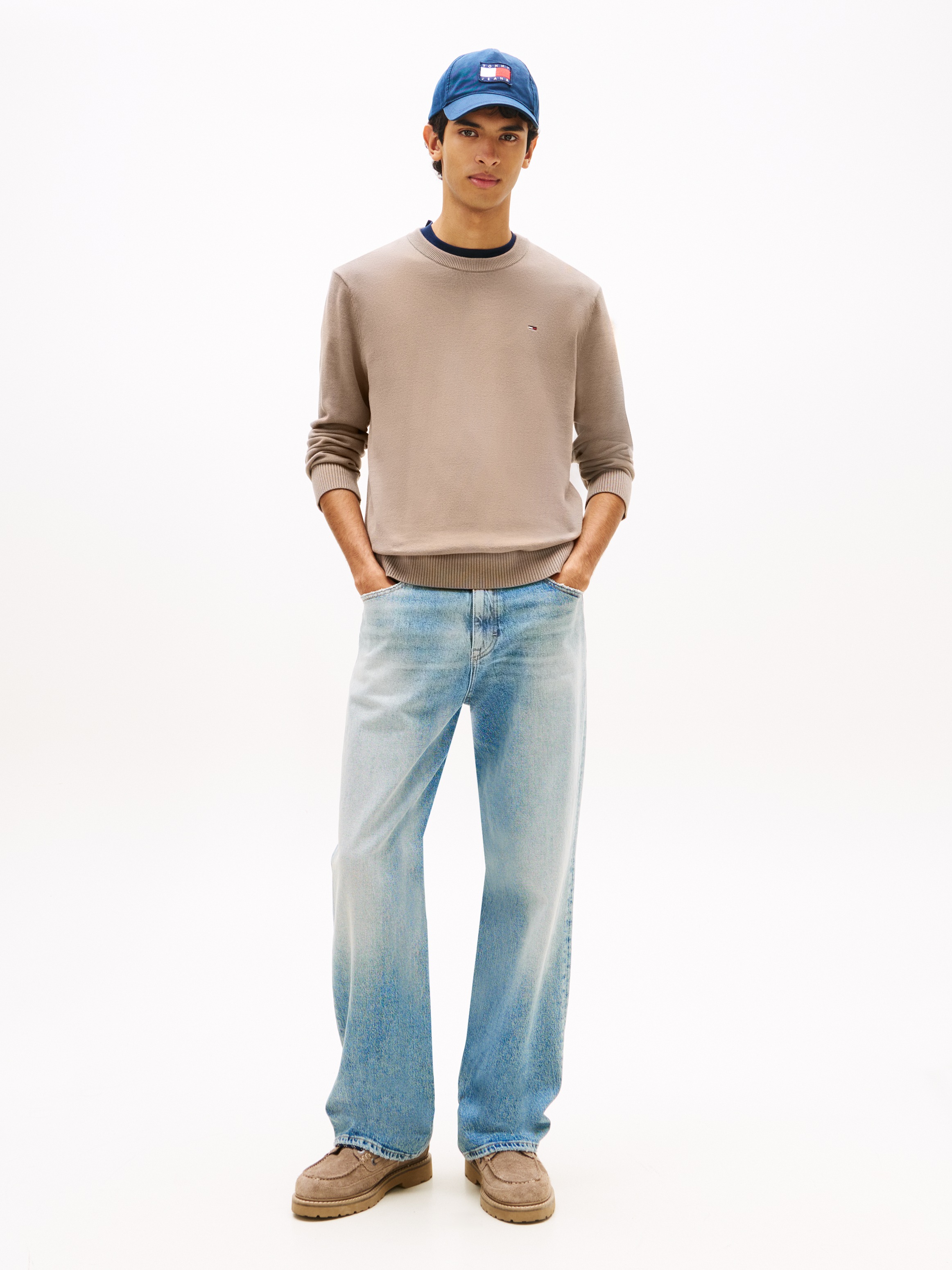 Thumbnail - Tommy Jeans Strickpullover "TJM SLIM FIT LIGHT SWEATER" Slim fit mit Rundhalsausschnitt