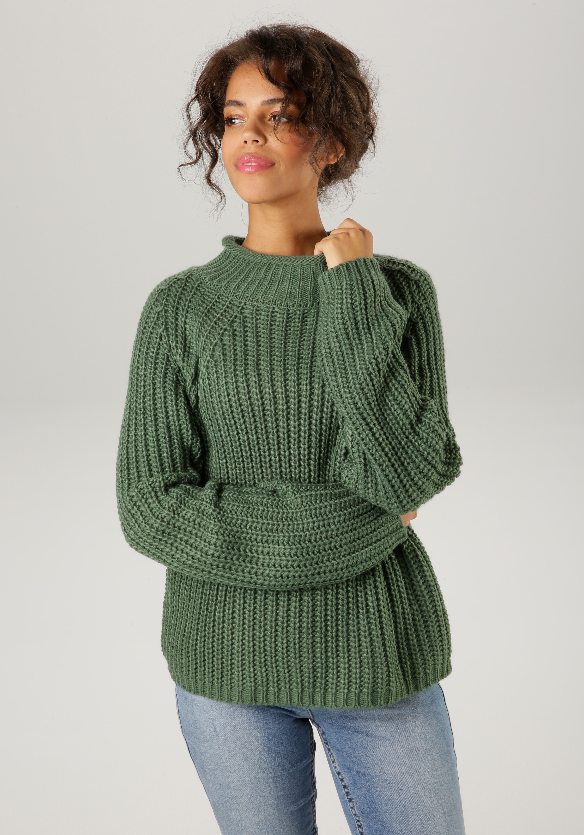 Strickpullover, mit Rollkante am Stehkragen - NEUE KOLLEKTION