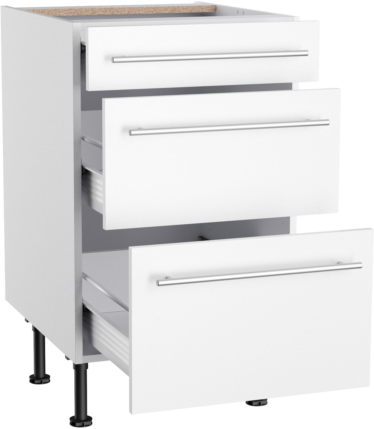 KOCHSTATION Unterschrank »KS-Bern2«, Breite 50 cm, 1 Schubkasten, 2 Auszüge