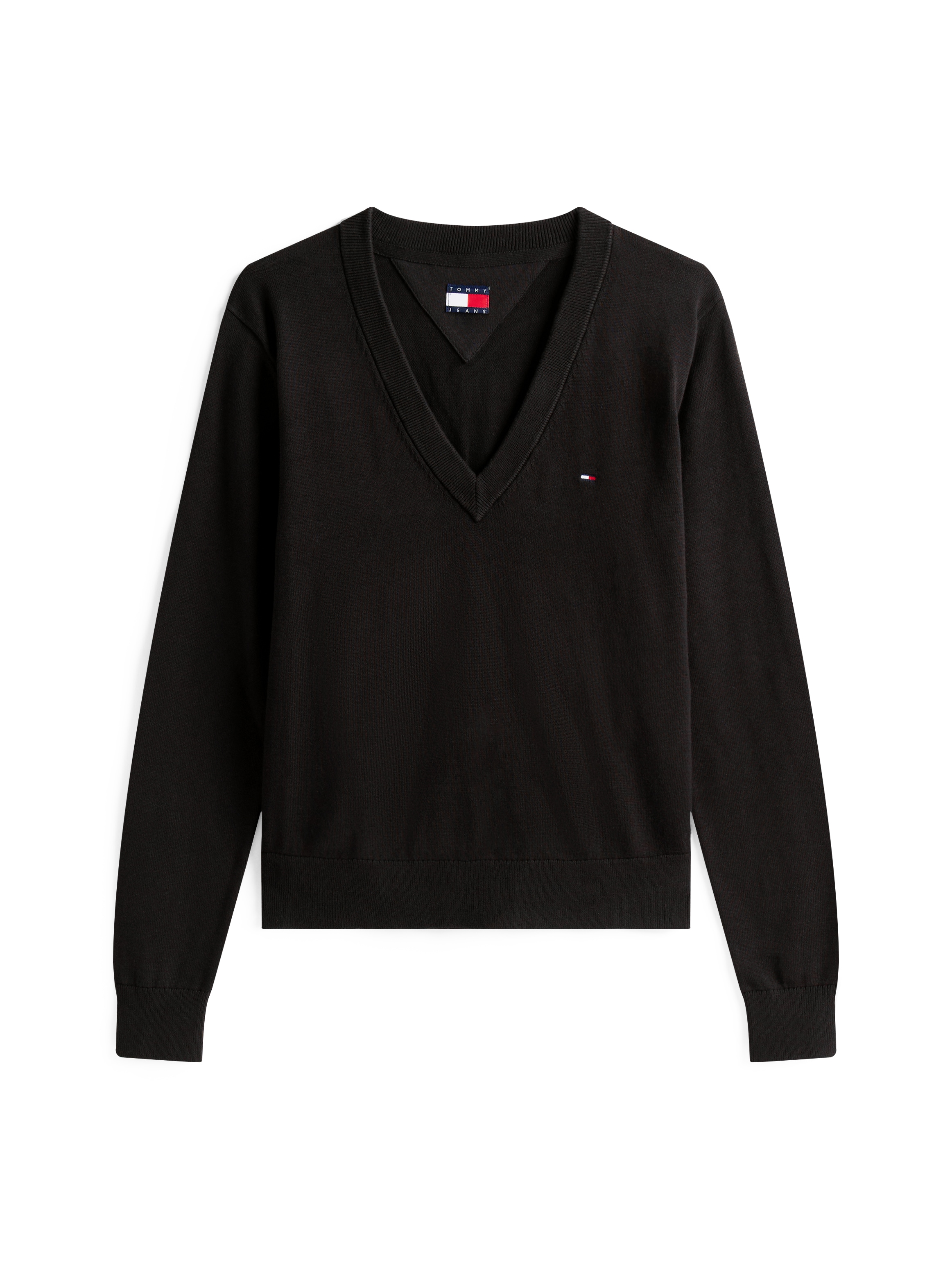 Tommy Jeans V-Ausschnitt-Pullover »TJW ESSENTIAL VNECK SWEATER EXT«, mit Logostickerei