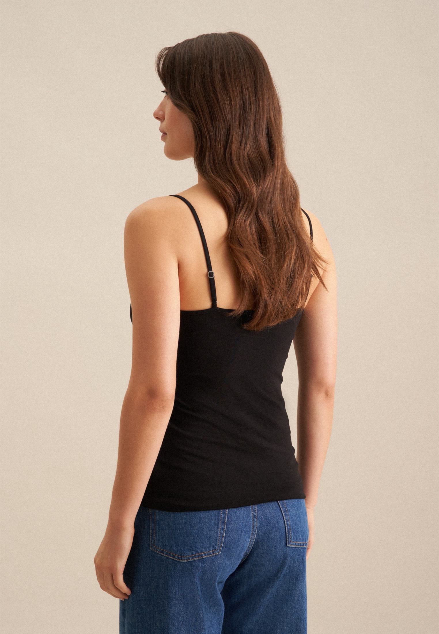 seidensticker Shirttop »Schwarze Rose«, Ohne Arm V-Neck Uni