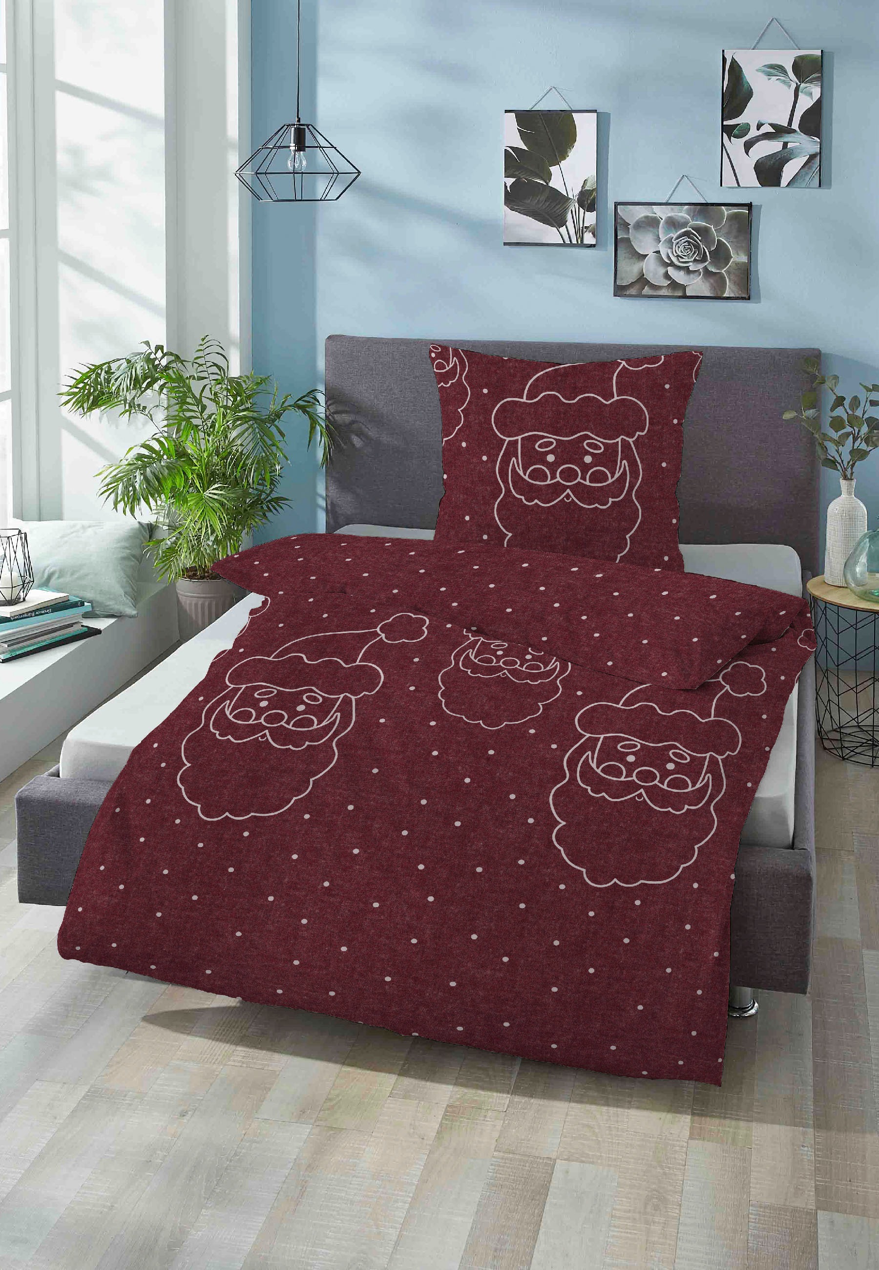 Biberna Bettwäsche "Xmas" 2 Stk. kuschelig warm, weich, Melange, 100% Baumw günstig online kaufen