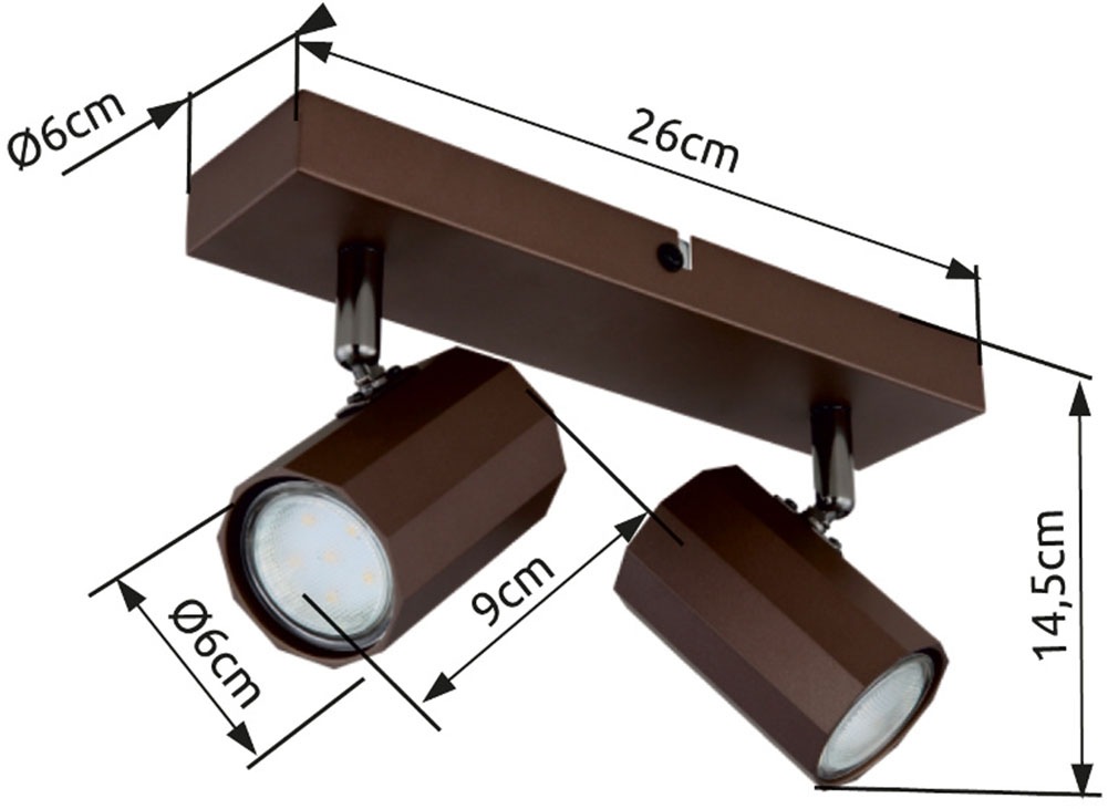 GLOBO LIGHTING Deckenstrahler »JAMES« GU10 1 Stk. Spot Deckenspot Flur Schlafzimmer Wohnzimmer