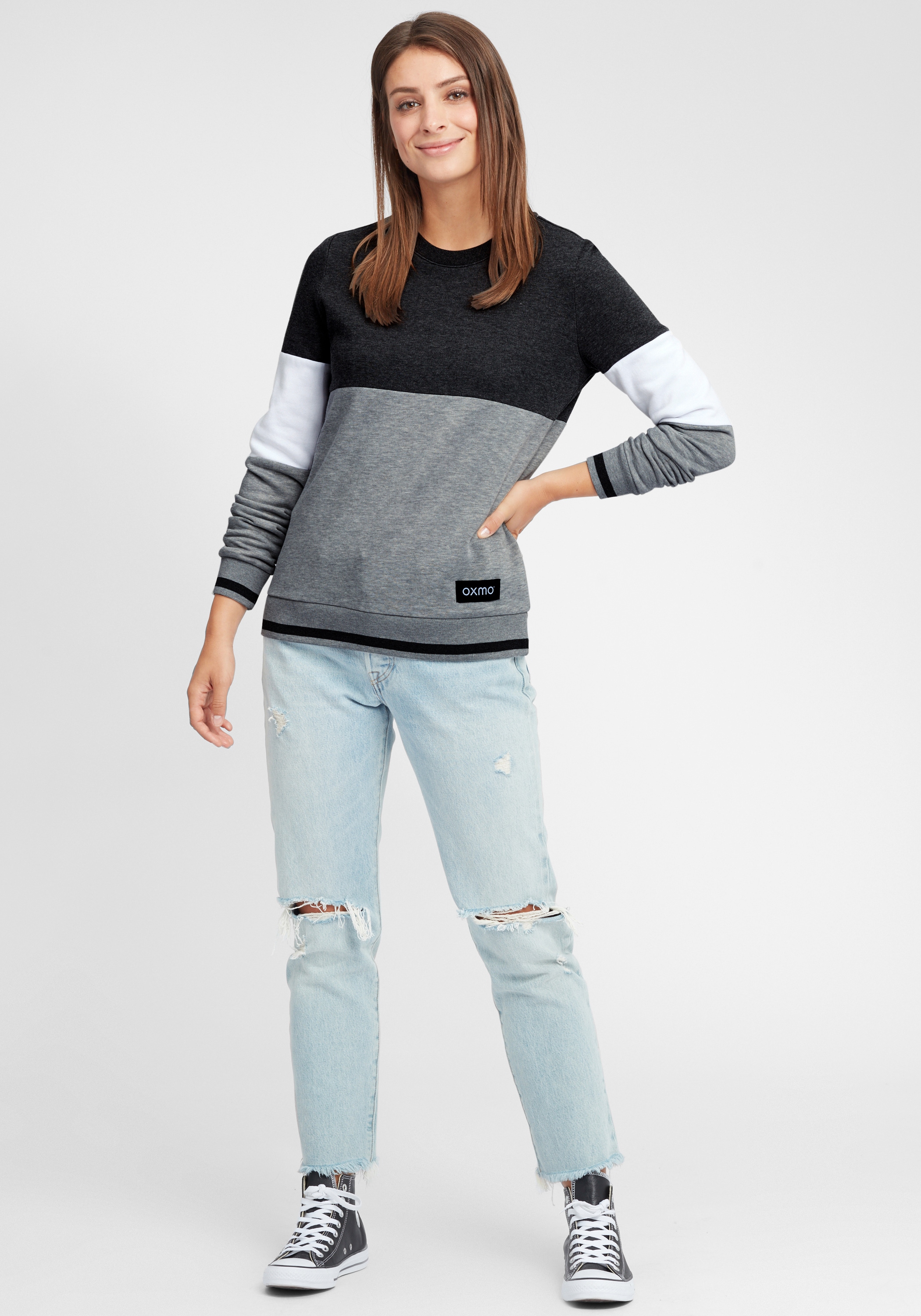 OXMO Rundhalspullover »Sweatpullover OXOmaya«