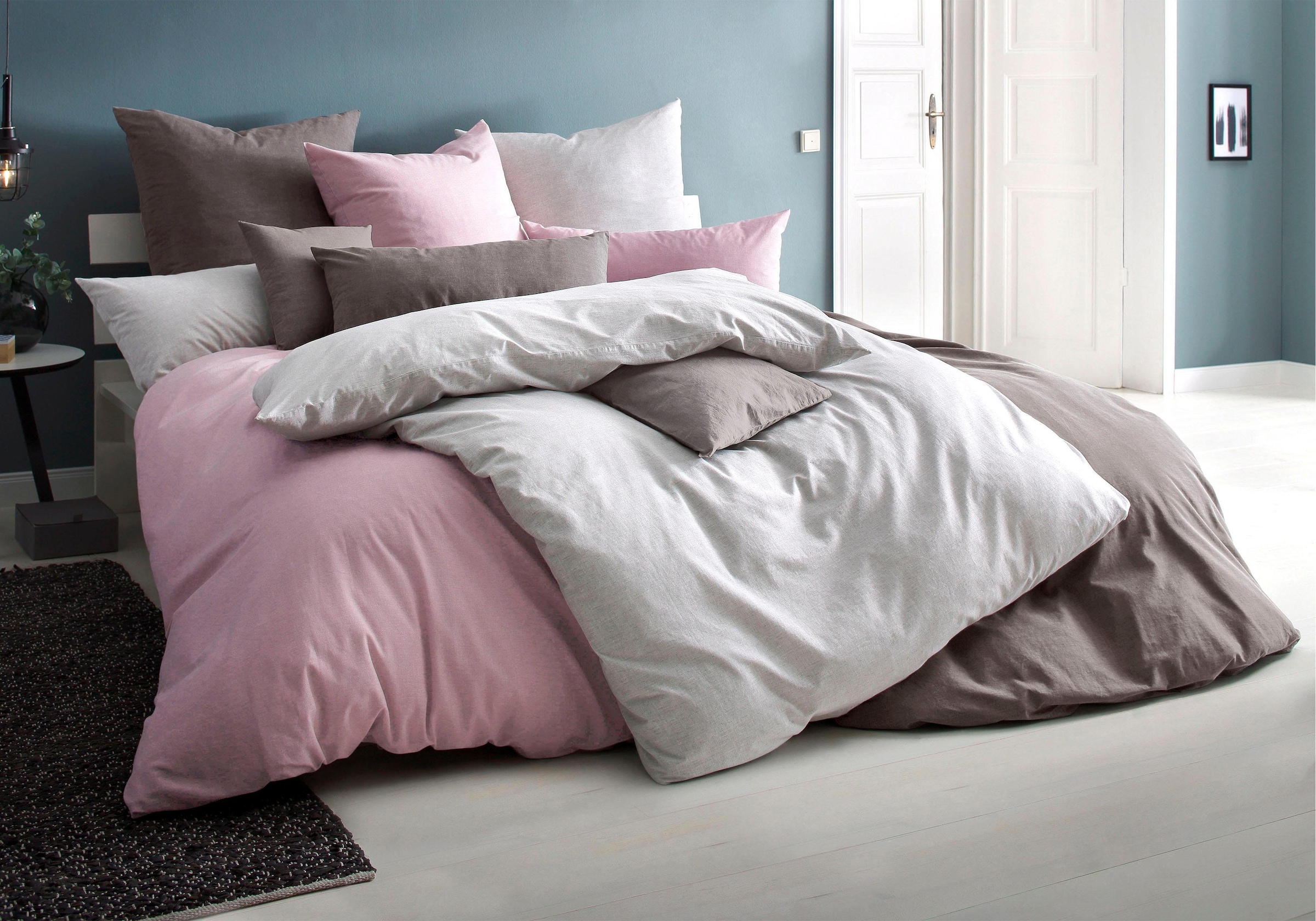 OTTO home "Melli" 2 Bettwäsche aus Baumwolle, Leinen-Look in Melange-Optik