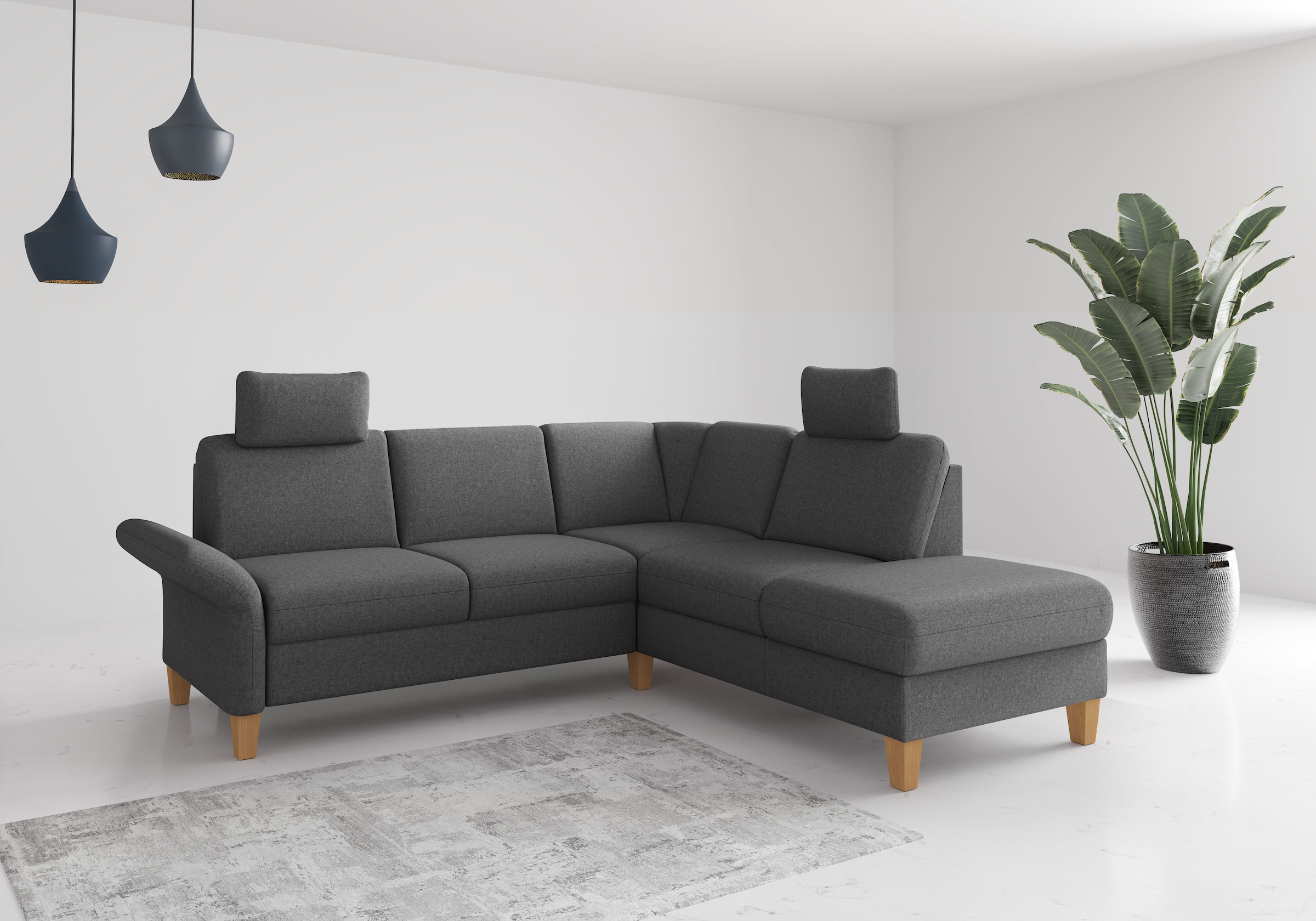 Home affaire Ecksofa "Rochelle", wahlweise mit Armlverstellung, Klappbett m günstig online kaufen