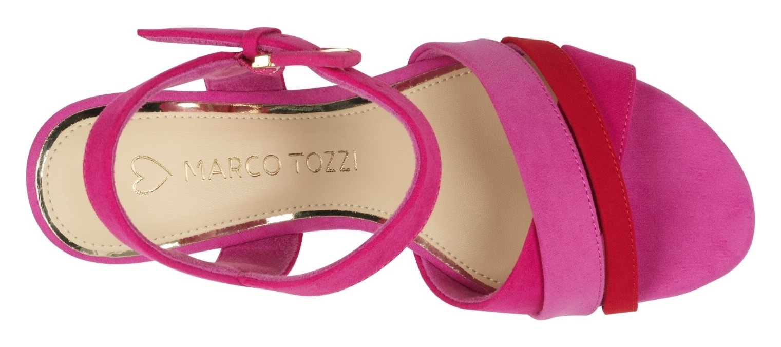 MARCO TOZZI Sandalette, Blockabsatz, Sommerschuh, Sandale mit verstellbarem Fesselriemchen
