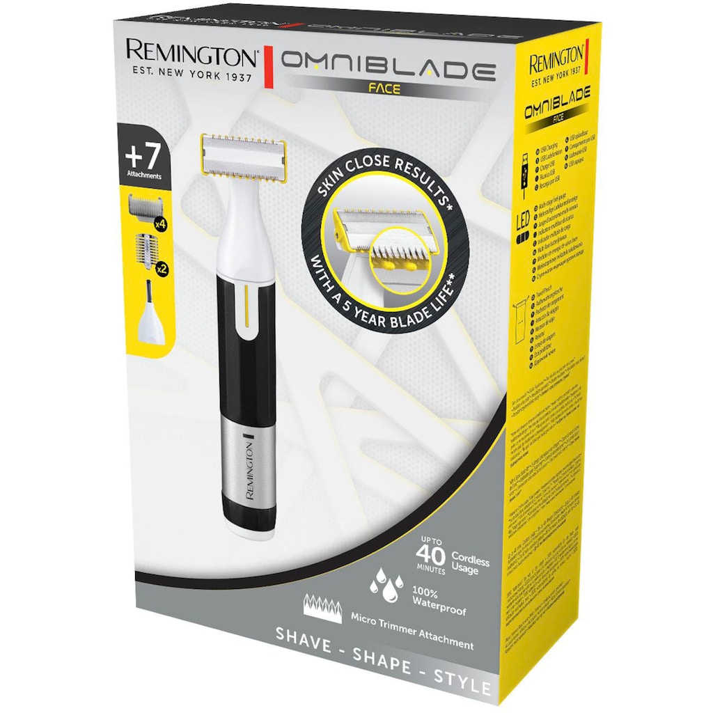 Remington Elektrorasierer »Omniblade Face Hybridgroomer HG2000«, 8 St. Aufsätze