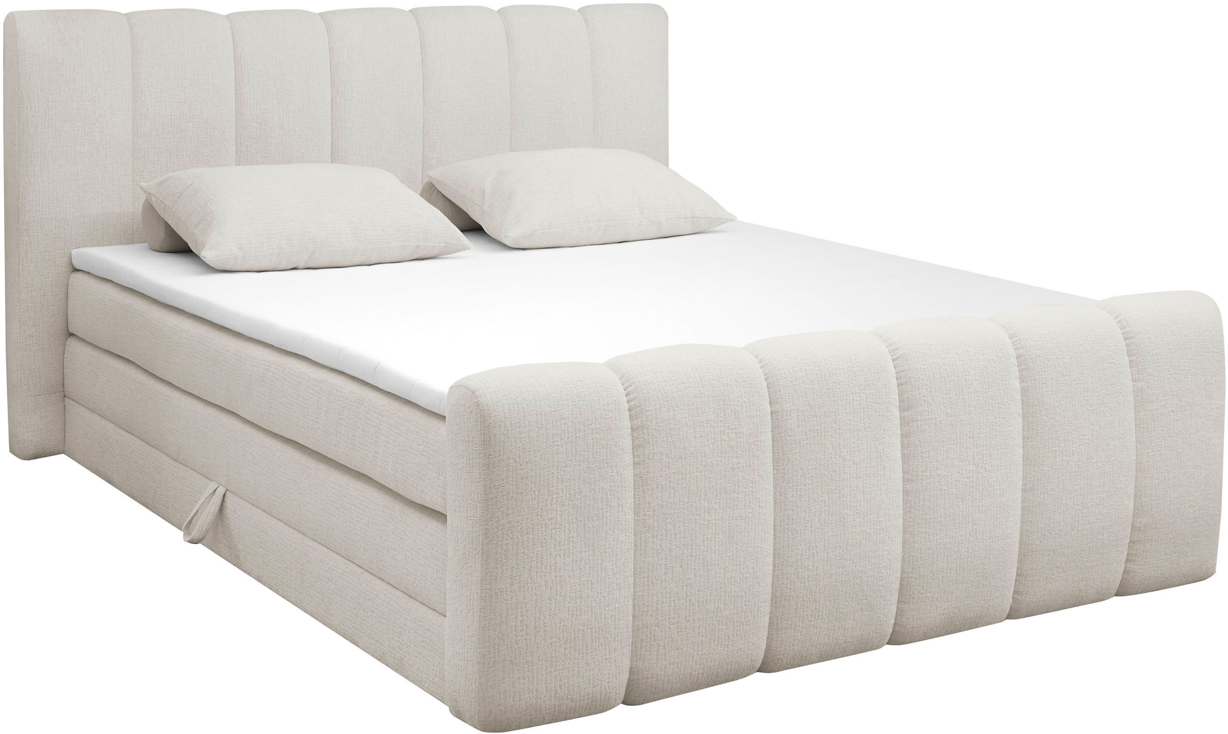 ED EXCITING DESIGN Boxspringbett »Chuck in der Breite 180cm, inkl. Bettkasten« inkl. Tonnentaschen-Federkernmatratze & Kaltschaum-Topper