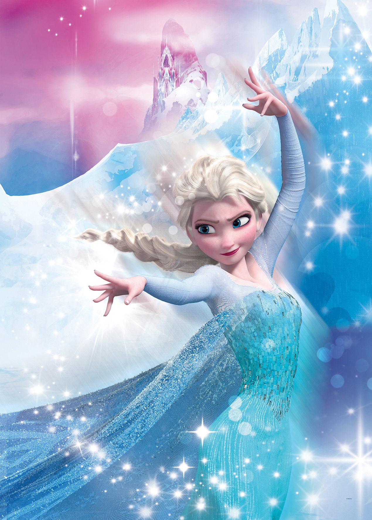 Komar Bild "Frozen 2 Elsa Action" Disney 1 Stk. tlg. Wandbild zur Dekoration im Kinderzimmer - ohne Rahmen