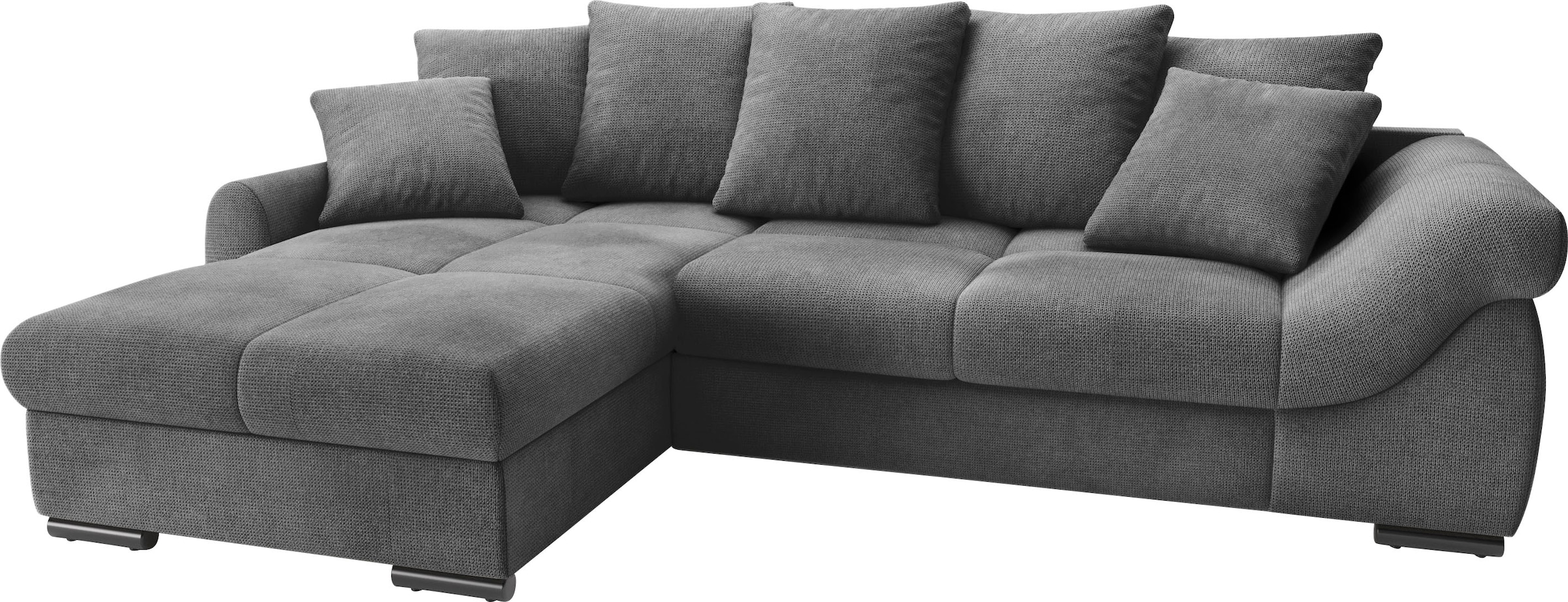 Ecksofa »Livorno DuraFlex«, inkl. Hochschläfer-Bettauszug, XL-Bettkasten weiß beschichtet