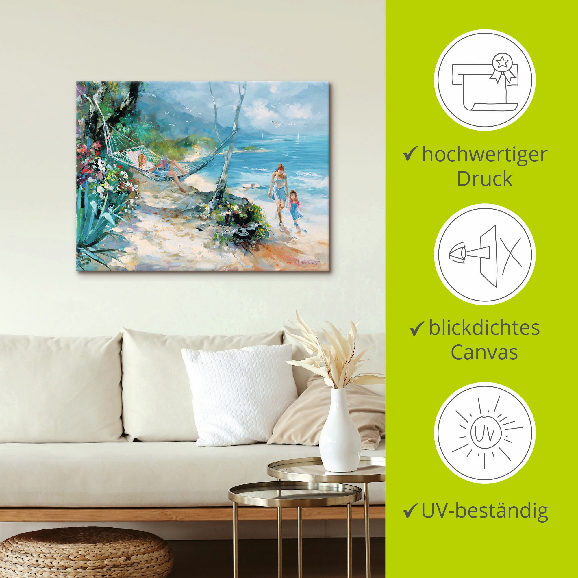 Artland Wandbild »Gelassenheit«, Strand, (1 St.), als Leinwandbild, Poster in verschied. Größen