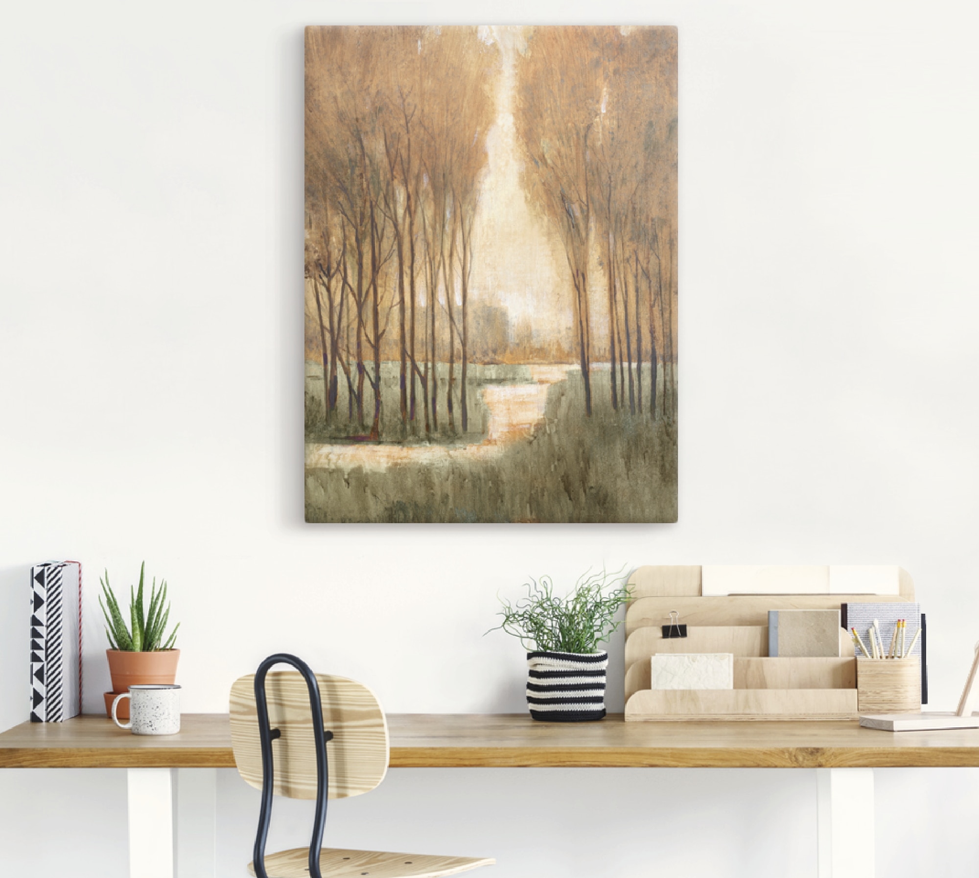Artland Leinwandbild »Goldener Wald I«, Wald, (1 St.), auf Keilrahmen gespannt