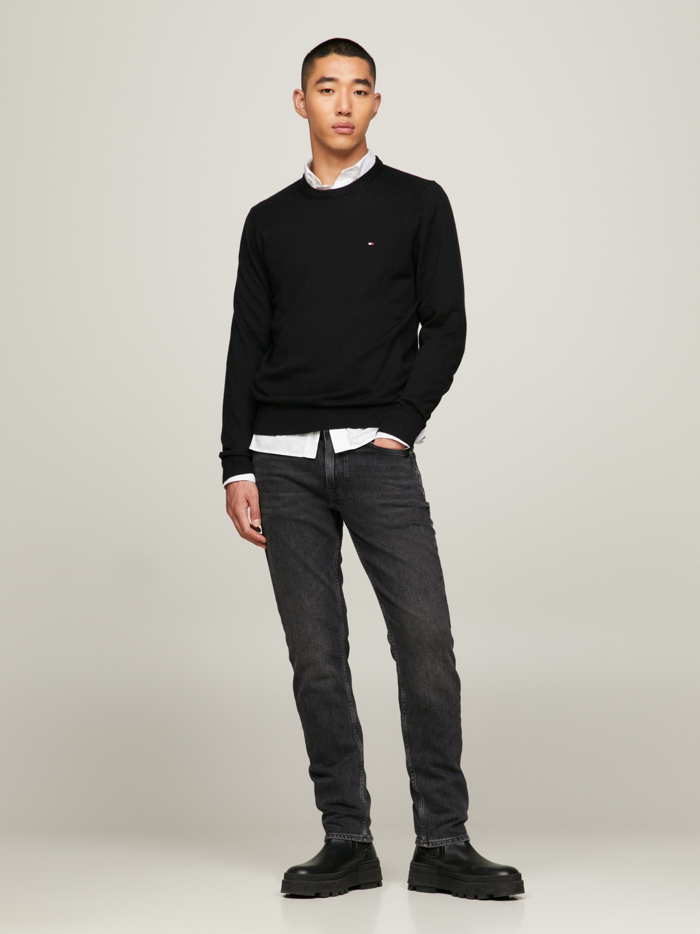 Tommy Hilfiger Rundhalspullover »PIMA ORG CTN CASHMERE CREW NECK«