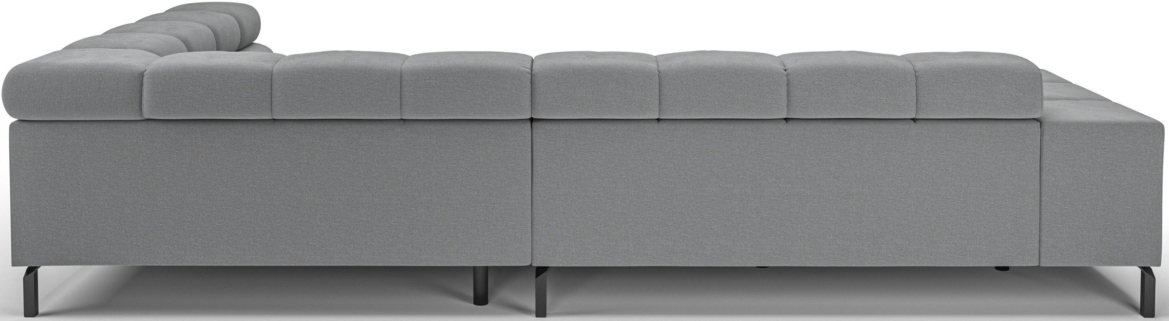 INOSIGN Ecksofa »Ancona New, wahlweise motorische Sitztiefenverstellung, auch in Cord«, feine Steppung, mit Kopfteilverstellung, 3 Zierkissen, L-Form