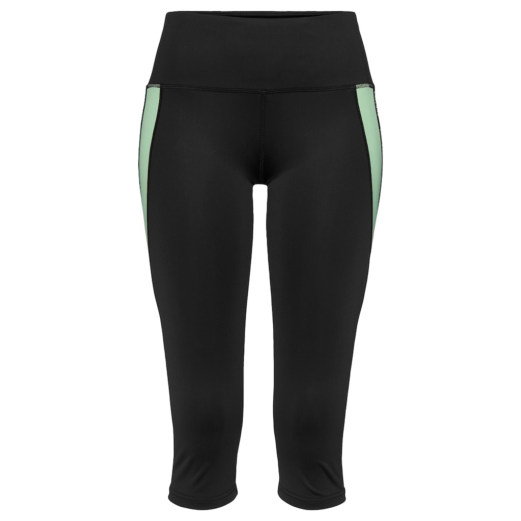 Damenmode Hosen LASCANA ACTIVE Caprileggings, mit Kontrasteinsätze schwarz-apfelgrün Damenmode Hosen LASCANA ACTIVE Caprileggings, mit Kontrasteinsätze schwarz-apfelgrün