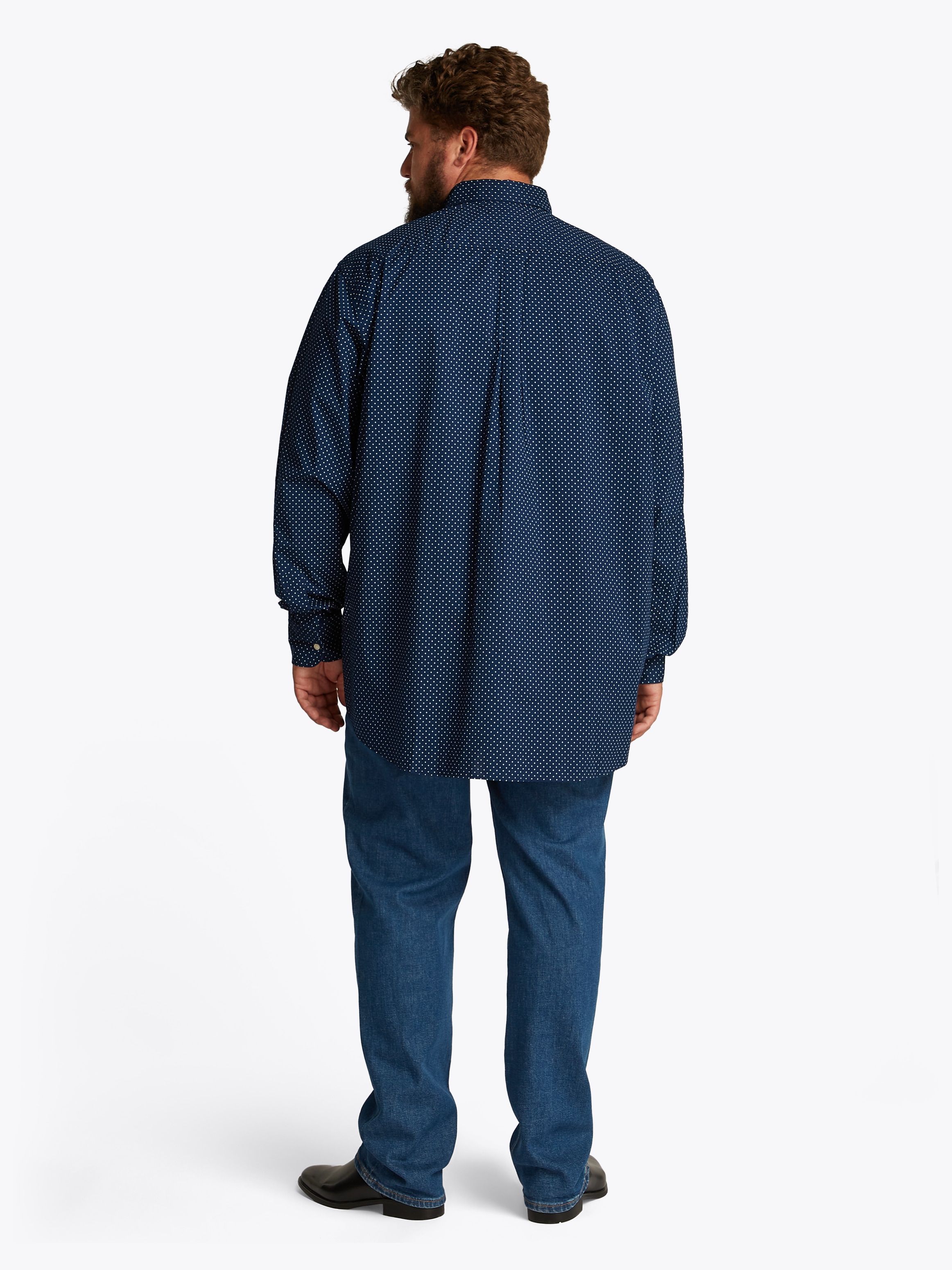 Tommy Hilfiger Big & Tall Langarmhemd »BT-FLEX POPLIN POLKA DOT S-B«, in Großen Größen, Logostickerei