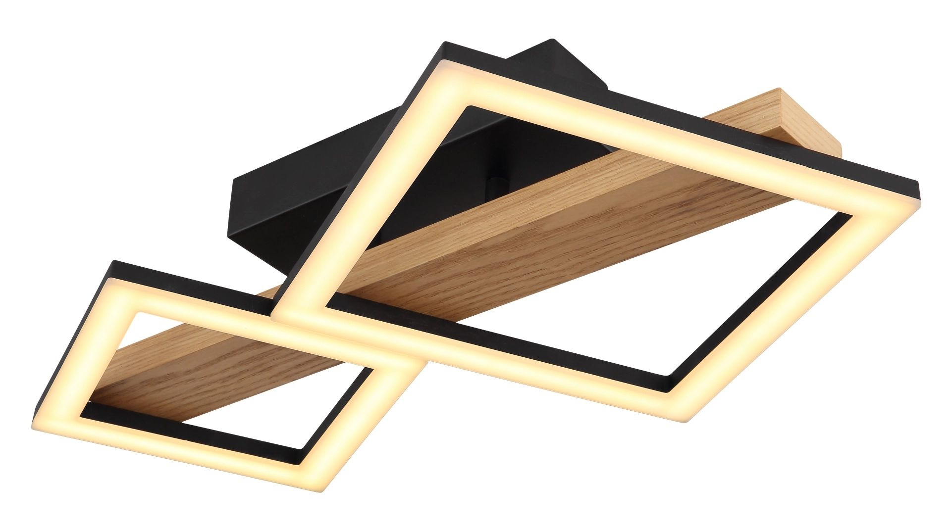 GLOBO LIGHTING LED Deckenleuchte »DUSTIN«, Leuchtmittel LED-Modul | LED fest integriert, Deckenlampe, Holz, unterschiedliche Quadrate, Wohnbereich