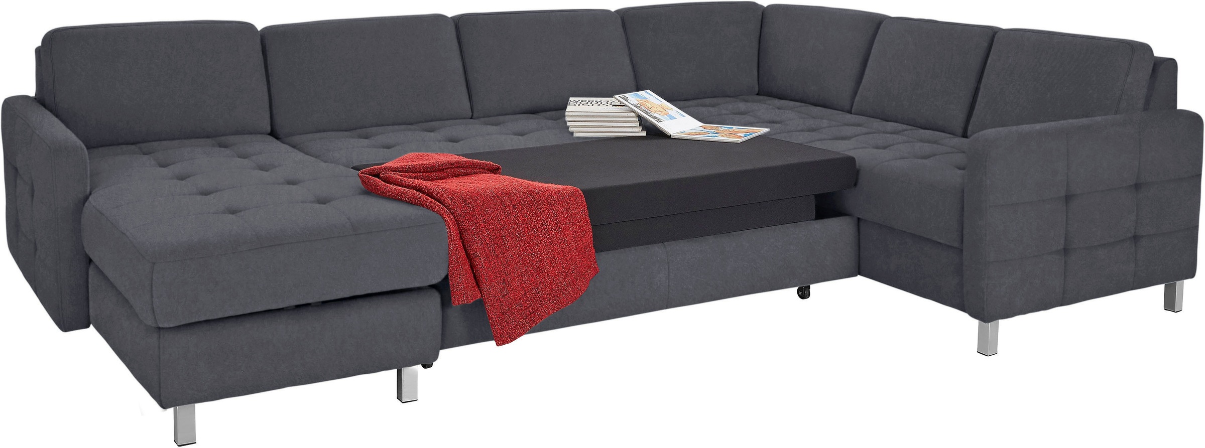 sit&more Wohnlandschaft "Pablo U-Form" wahlweise mit Bettfunktion und Bettk günstig online kaufen