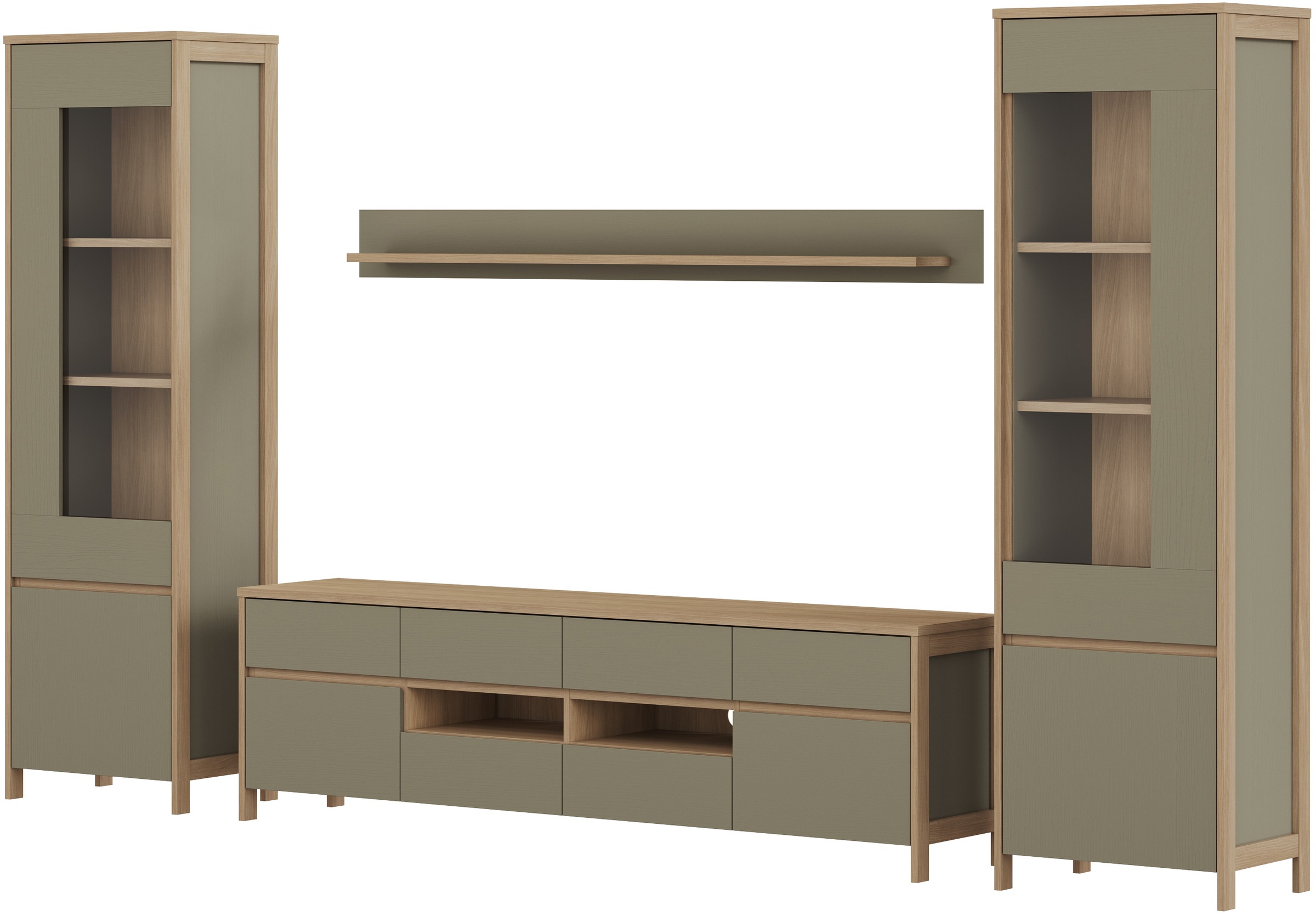 Home affaire Wohnwand "Stranda, moderne Anbauwand, Komplettset im Scandi-St günstig online kaufen