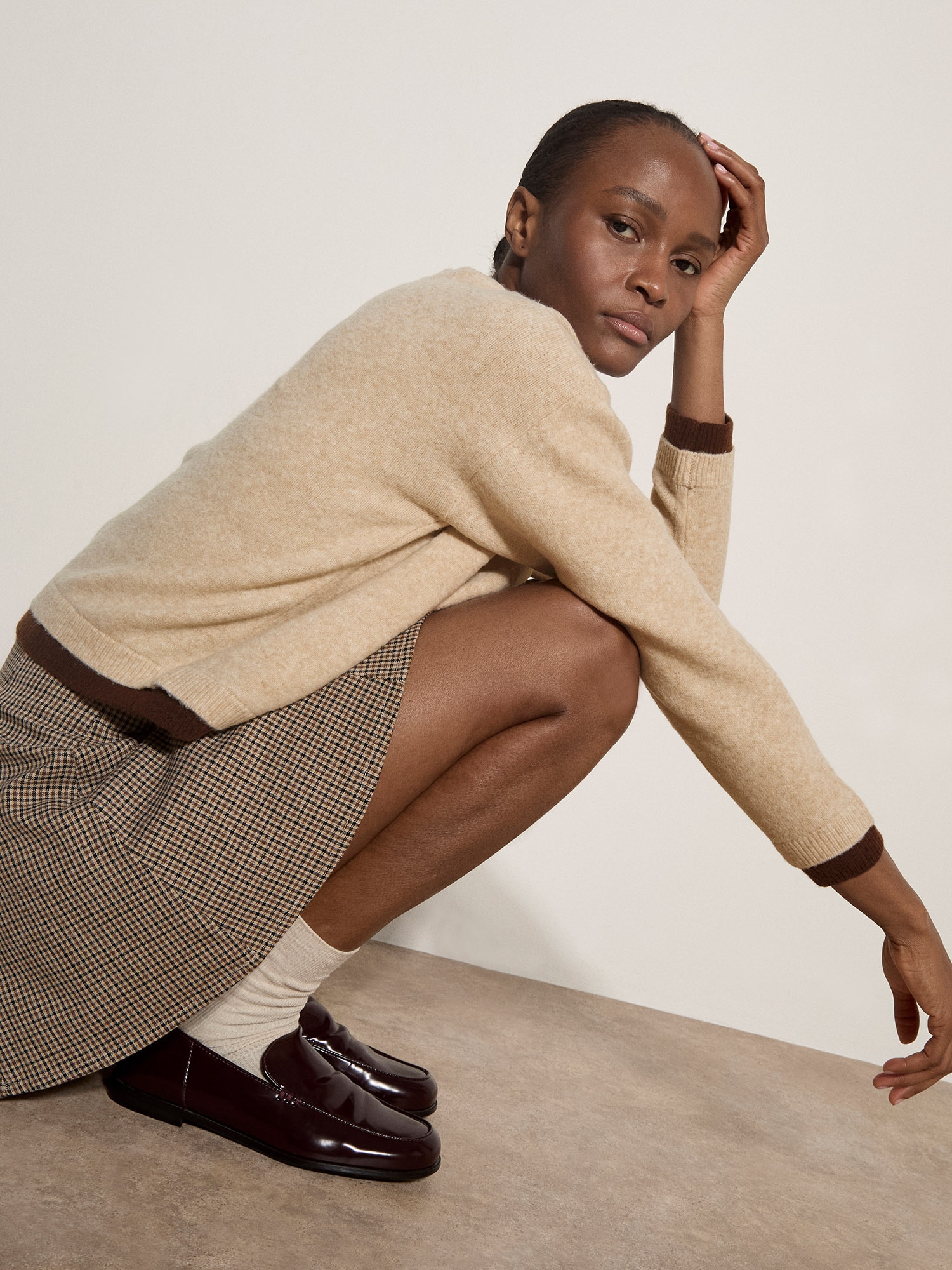Apricot Strickpullover »Pullover im Lagenlook« mit abgesetzten Abschlüssen