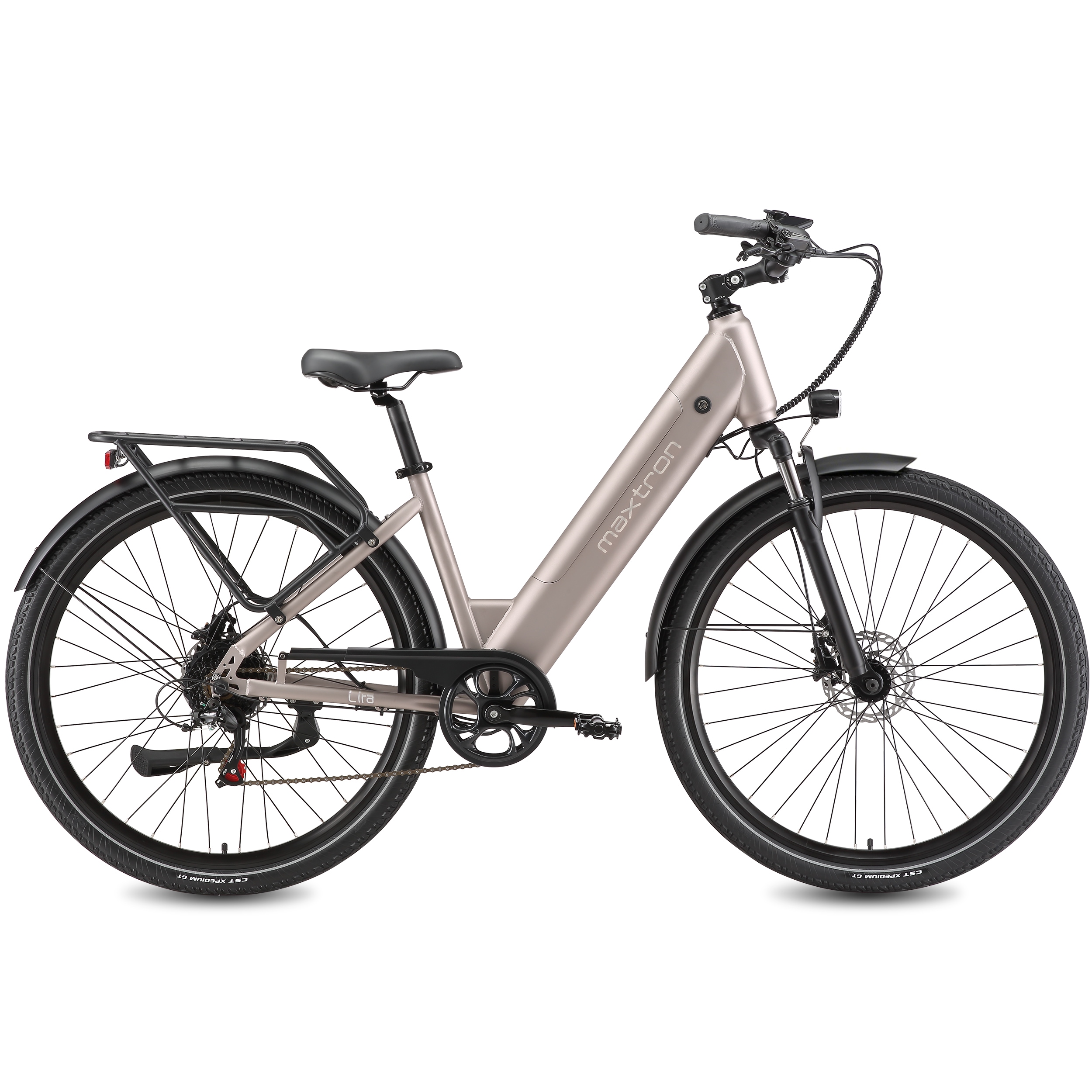 Maxtron "Maxtron Lira 28" City-E-Bike" 7 Gang Shimano Kettenschaltung Heckmotor 250 W (mit integr. Akku), Elektrofahrrad für Alltag und Einkauf