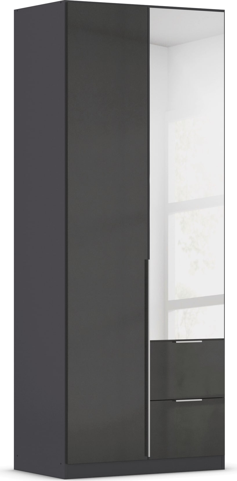 OTTO home Drehtürenschrank "Kleiderschrank Schrank Garderobe AGORDO mit Dekor- oder Hochglanzfront" in zwei Griff-Farben, Breiten 91-360 cm, mit Außenschubkästen, in 7 Breiten und 2 Höhen MADE IN GERMANY