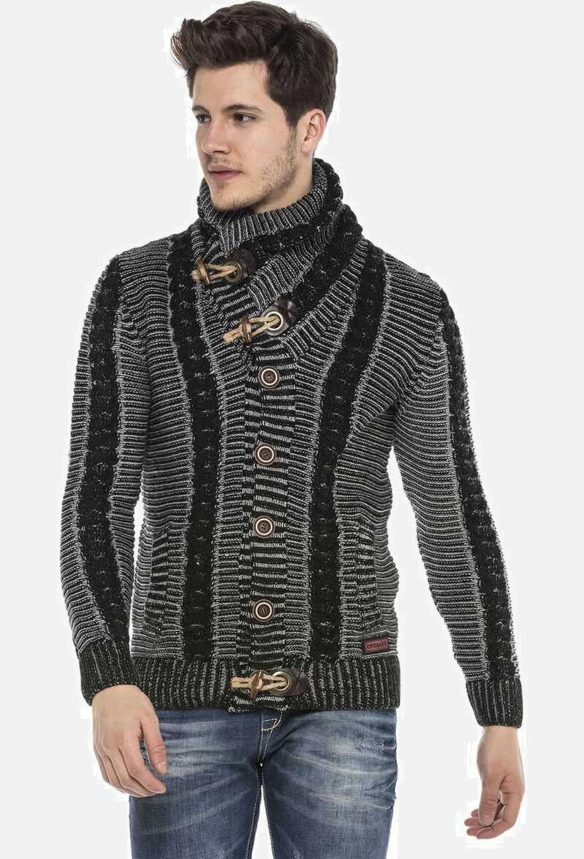 Cipo & Baxx Cardigan "Cipo & Baxx Strickjacke" mit Knopfleiste, CP215
