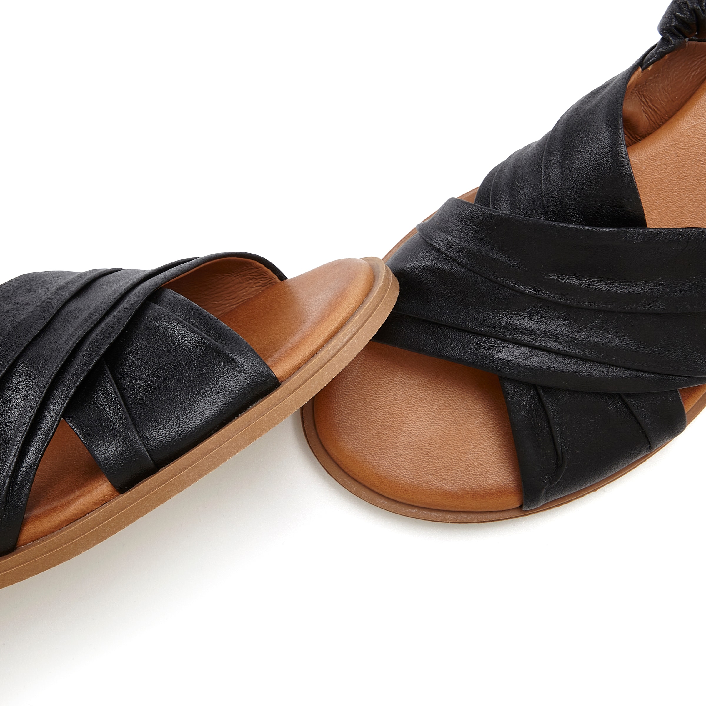 Vivance Sandale »Sandalette, Sommerschuh, offener Schuh, Pantolette«, aus Leder mit elastischen Riemchen