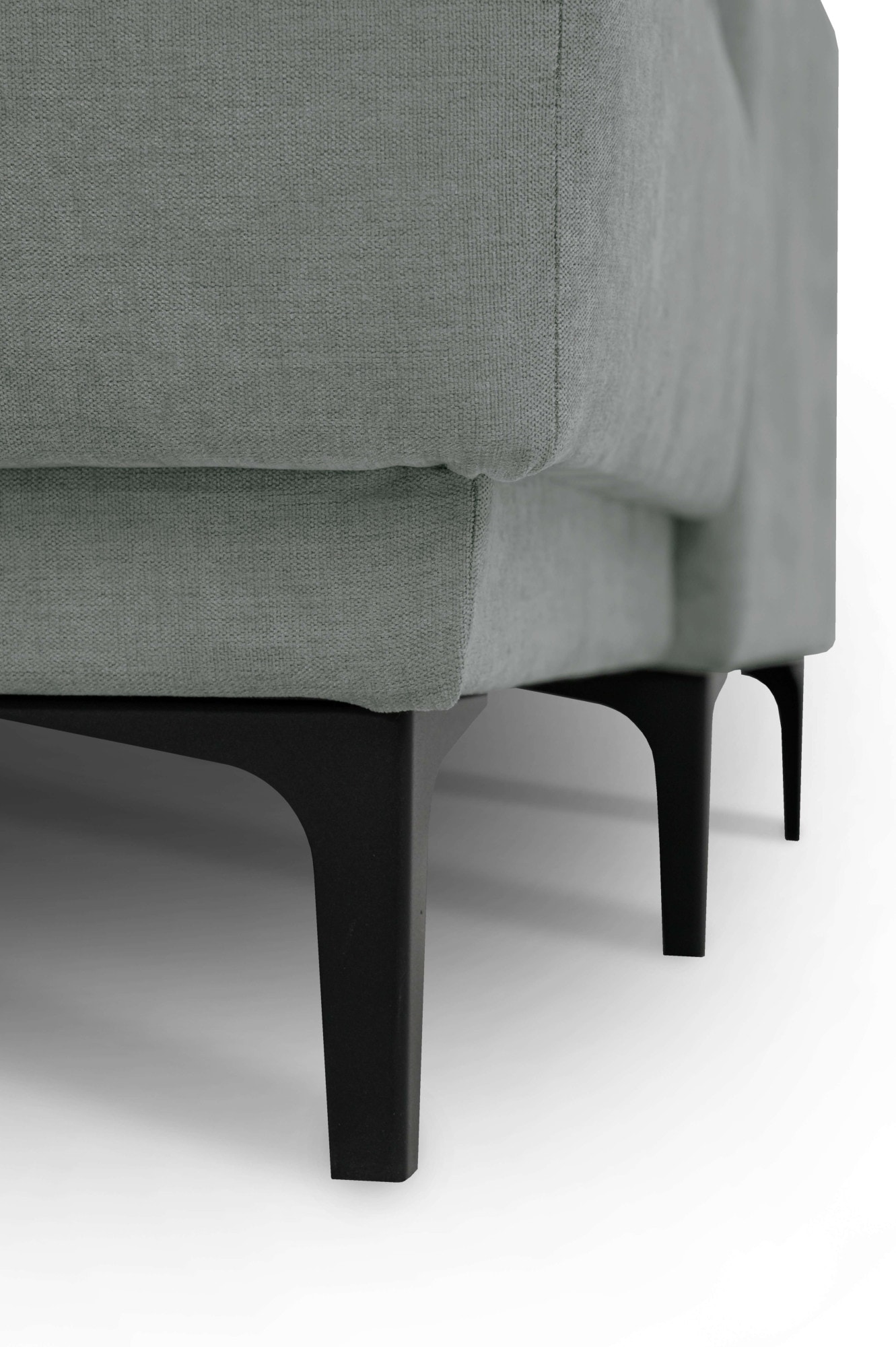 Places of Style Wohnlandschaft »XXL Sofa Oland, Struktur, Flachgewebe, Luxus-Microfaser, Boucle«, U-Form, 345 cm, Wellenunterfederung, Skandi-Design, Metallfüße