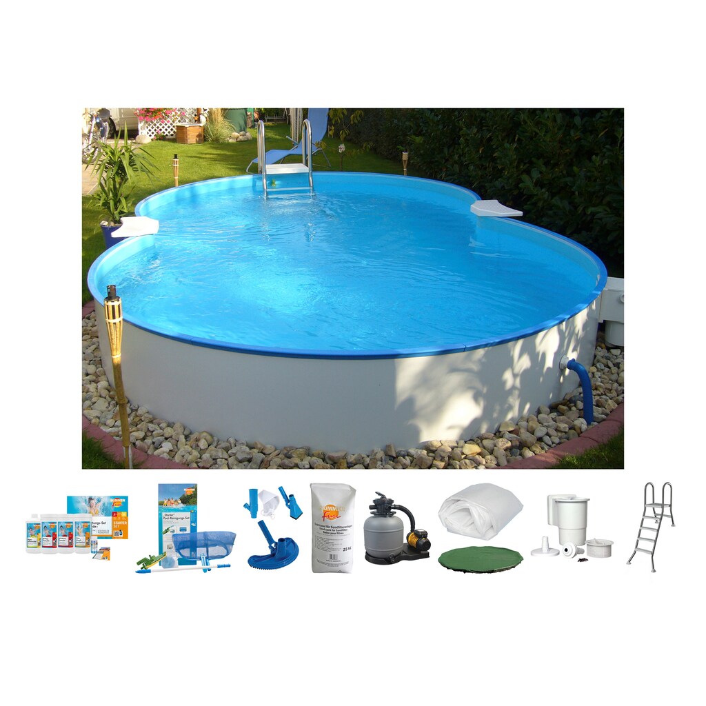 Clear Pool Achtformpool, (Set, 10 tlg.)